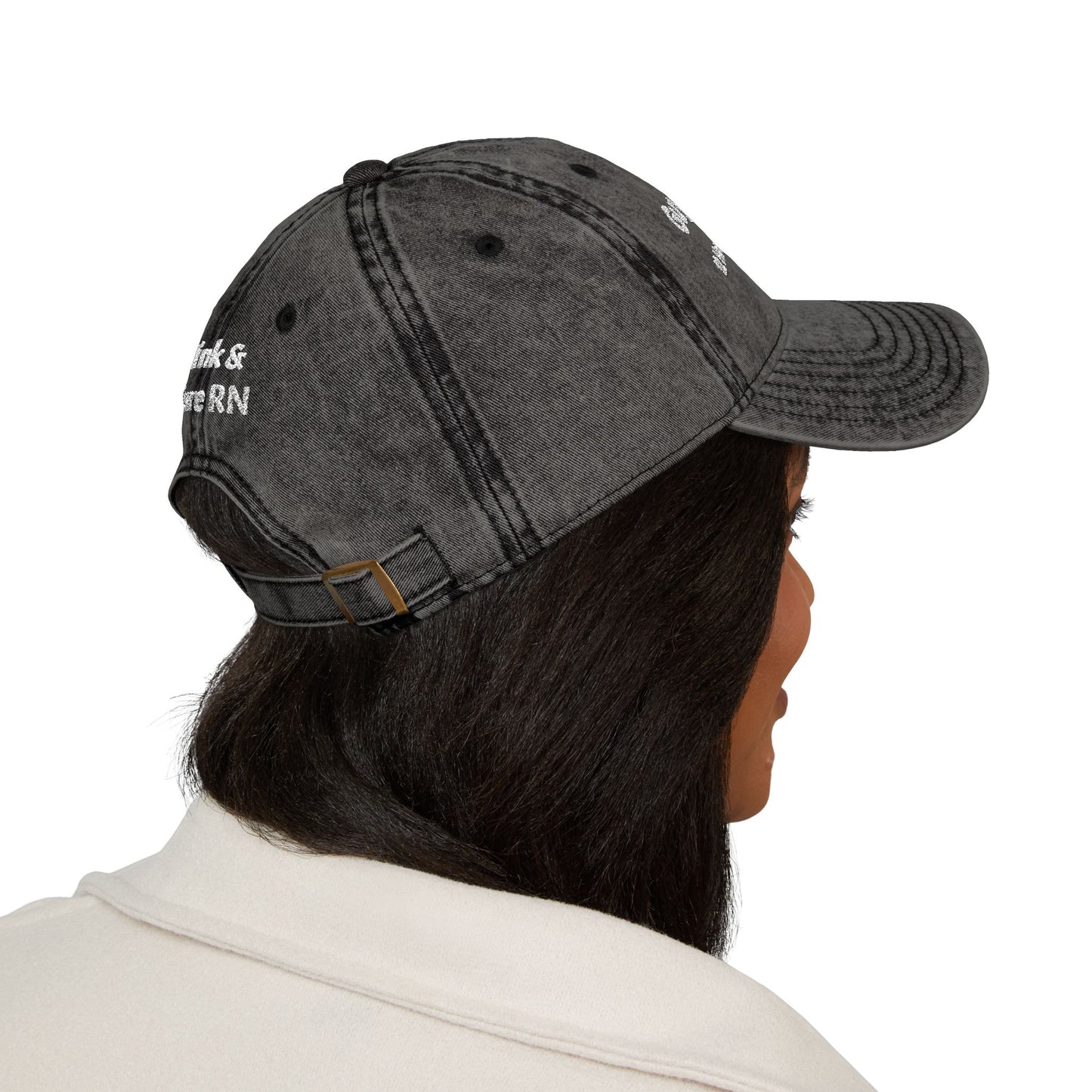 Nurses Rock 12 Hours, Vintage Red Nurse Baseball Style Cap with Mommy Hugs Embroidery on the back, perfect for RN Gifts, Medical Headwear