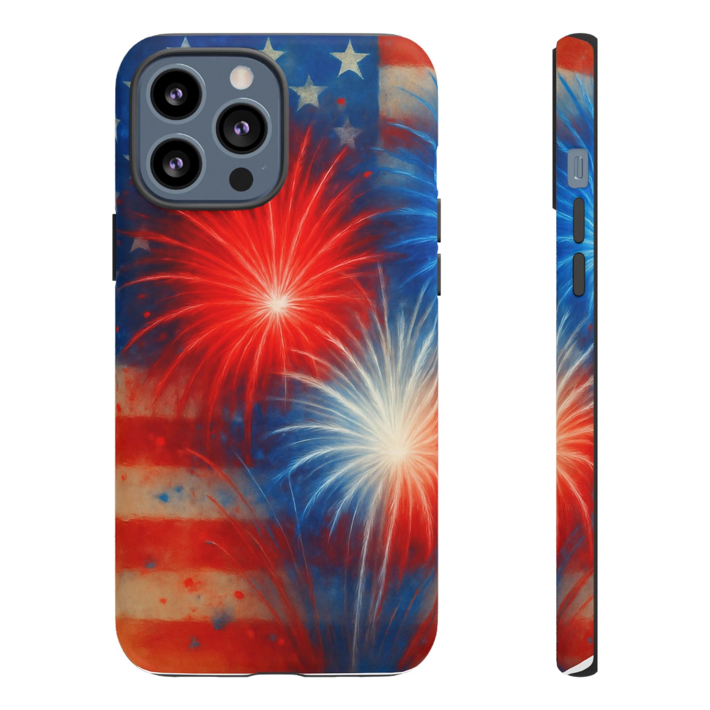 Patriotic Phone Case with Fireworks Design | Tough Cases, USA Holiday, Independence Day, Gift for Friends, Custom Cell Cover