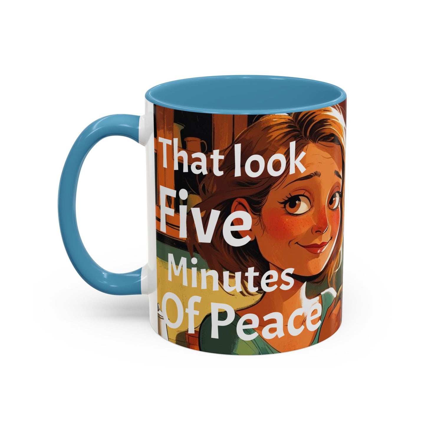 Cozy Accent Coffee Mug | Perfect for Home, Gift, saying, “That look, five minutes of peace”
