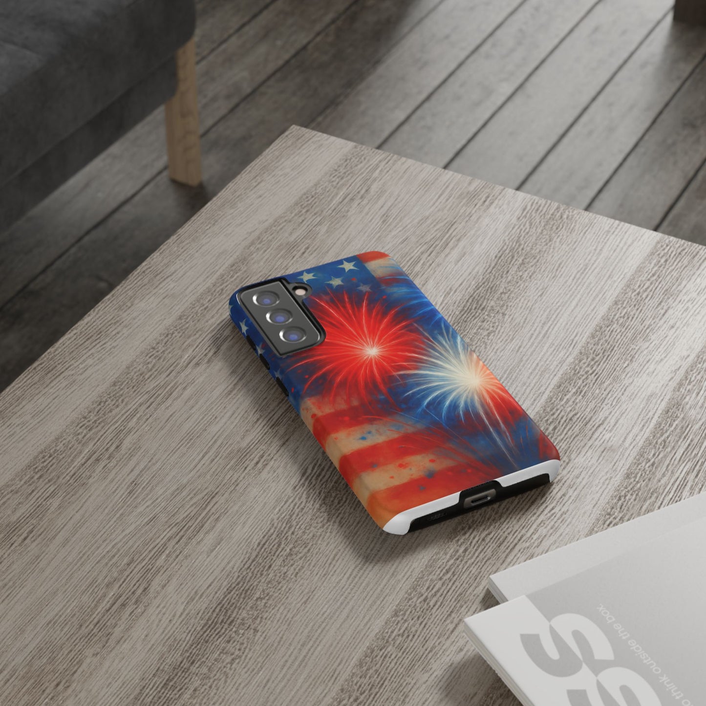 Patriotic Phone Case with Fireworks Design | Tough Cases, USA Holiday, Independence Day, Gift for Friends, Custom Cell Cover
