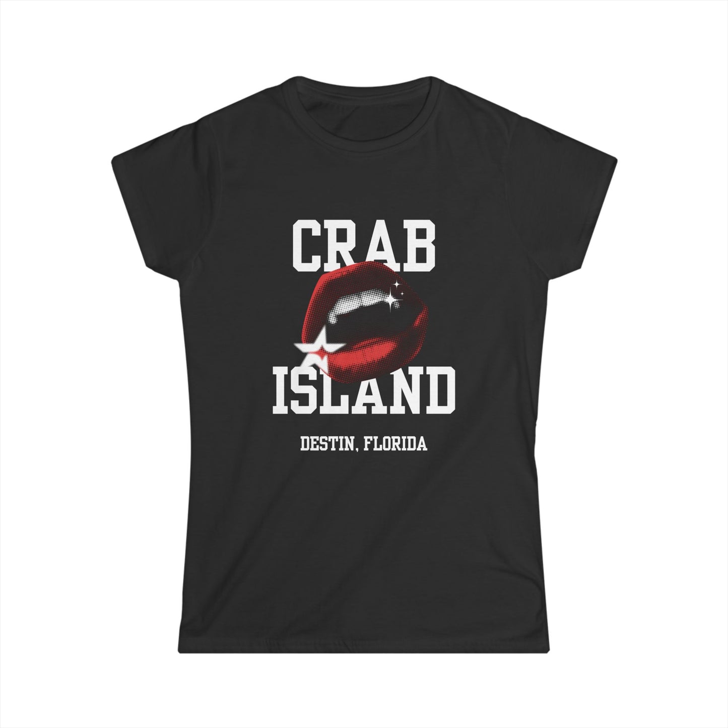 Crab Island Women's Softstyle Tee - Biten by Me Brand - Destin, Florida