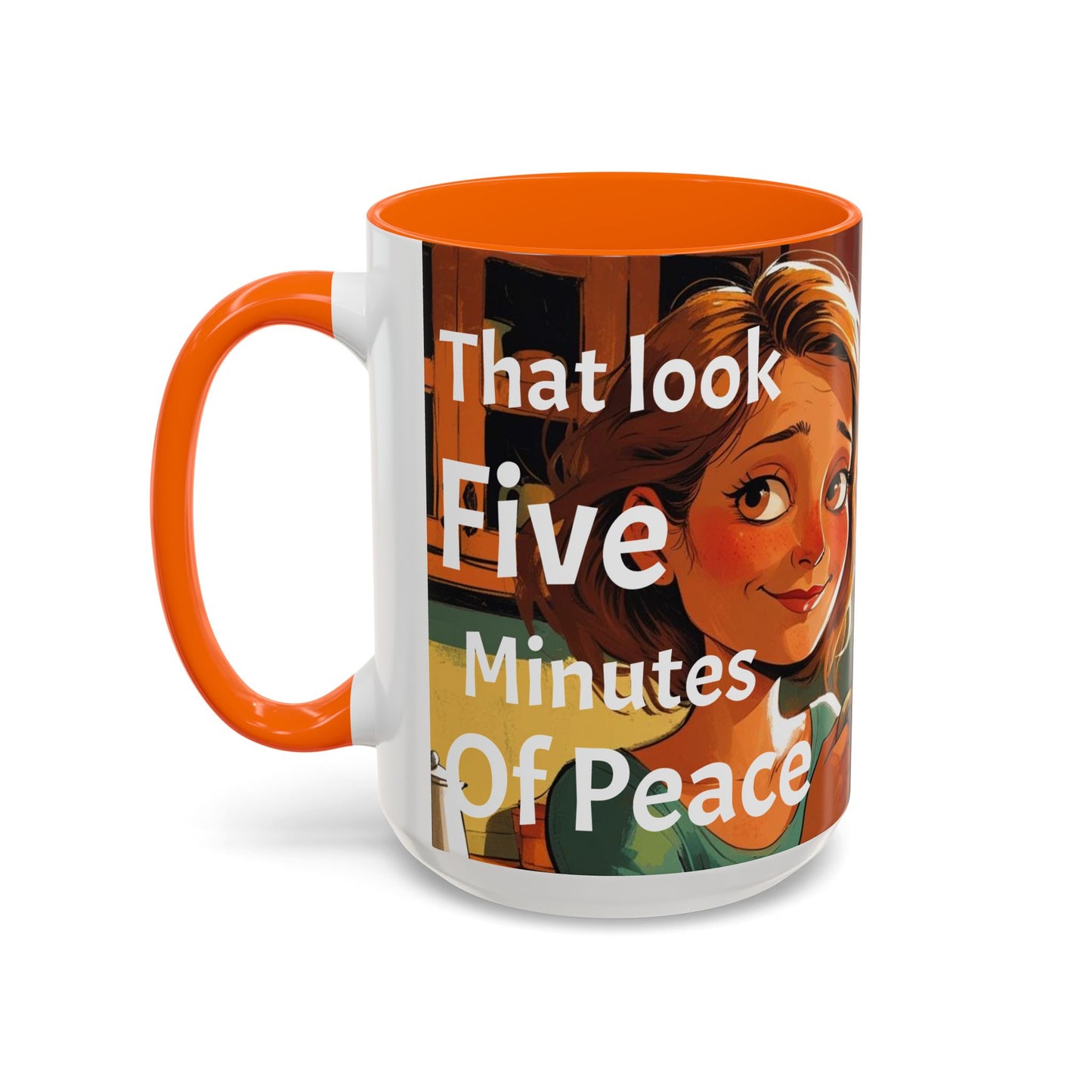 Cozy Accent Coffee Mug | Perfect for Home, Gift, saying, “That look, five minutes of peace”
