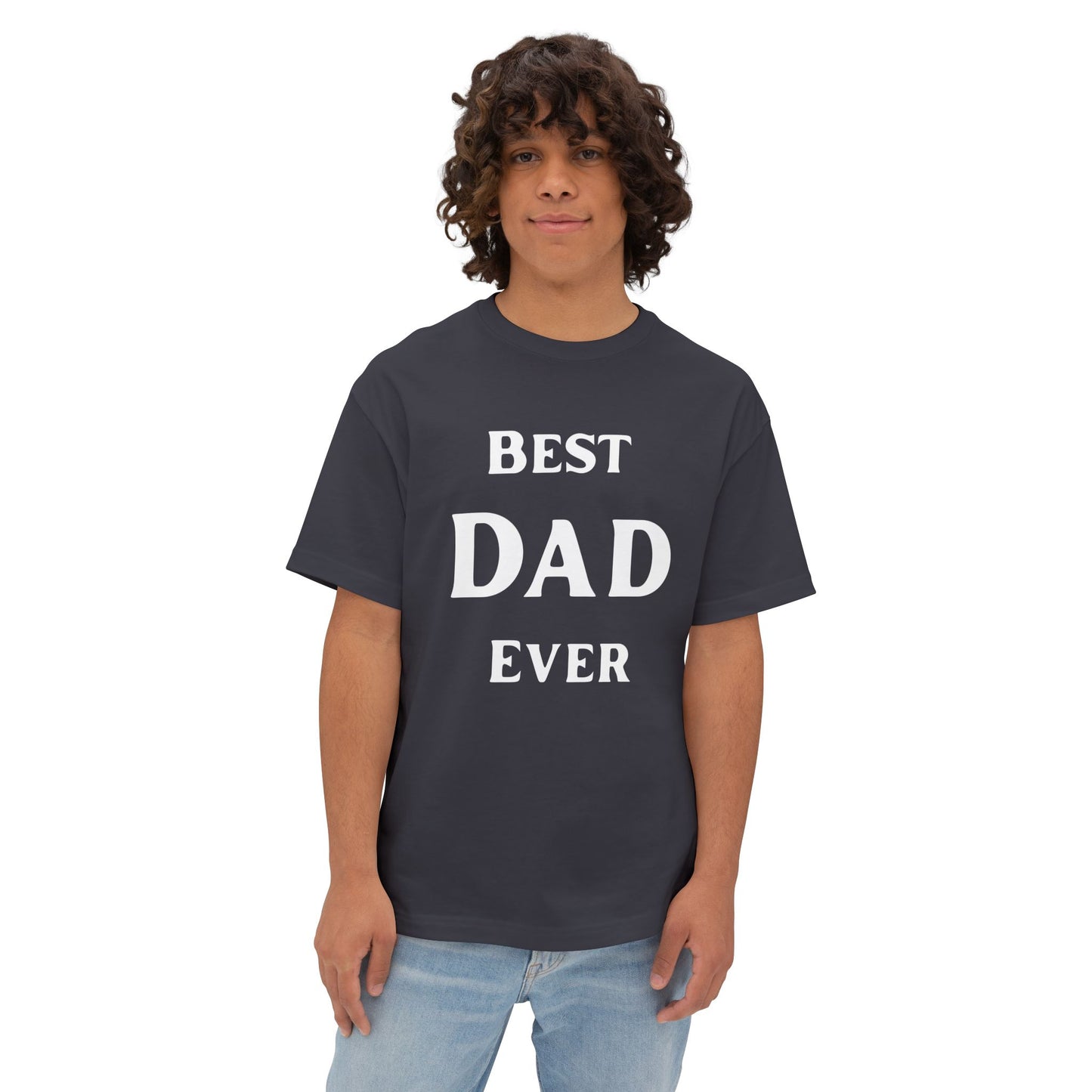 Oversized Black Tee Classic Best Dad Ever Shirt - Father's Day Gift Idea