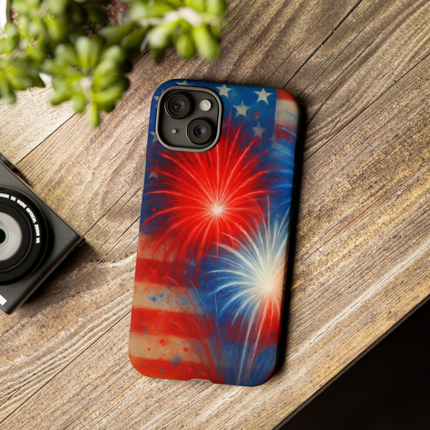 Patriotic Phone Case with Fireworks Design | Tough Cases, USA Holiday, Independence Day, Gift for Friends, Custom Cell Cover