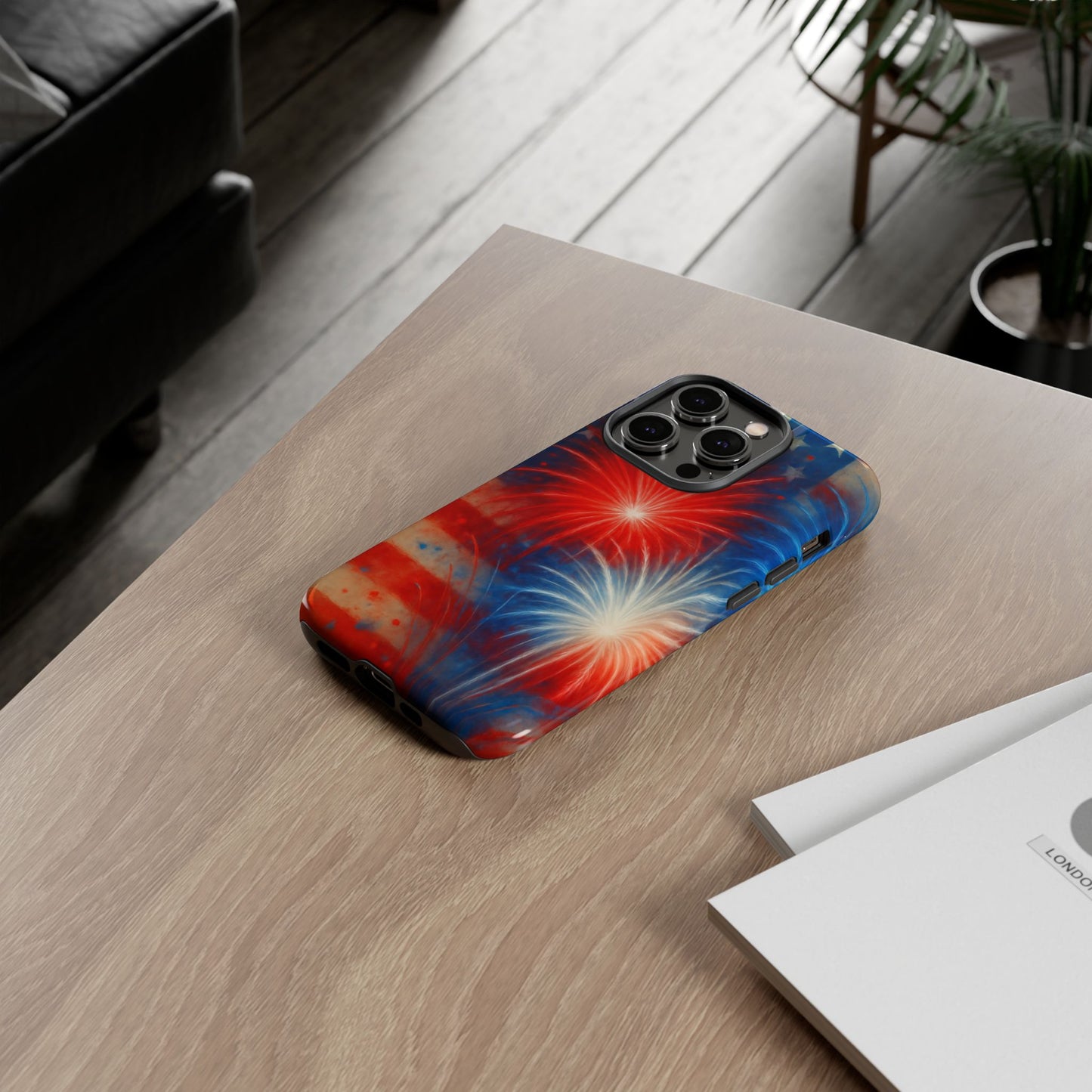 Patriotic Phone Case with Fireworks Design | Tough Cases, USA Holiday, Independence Day, Gift for Friends, Custom Cell Cover