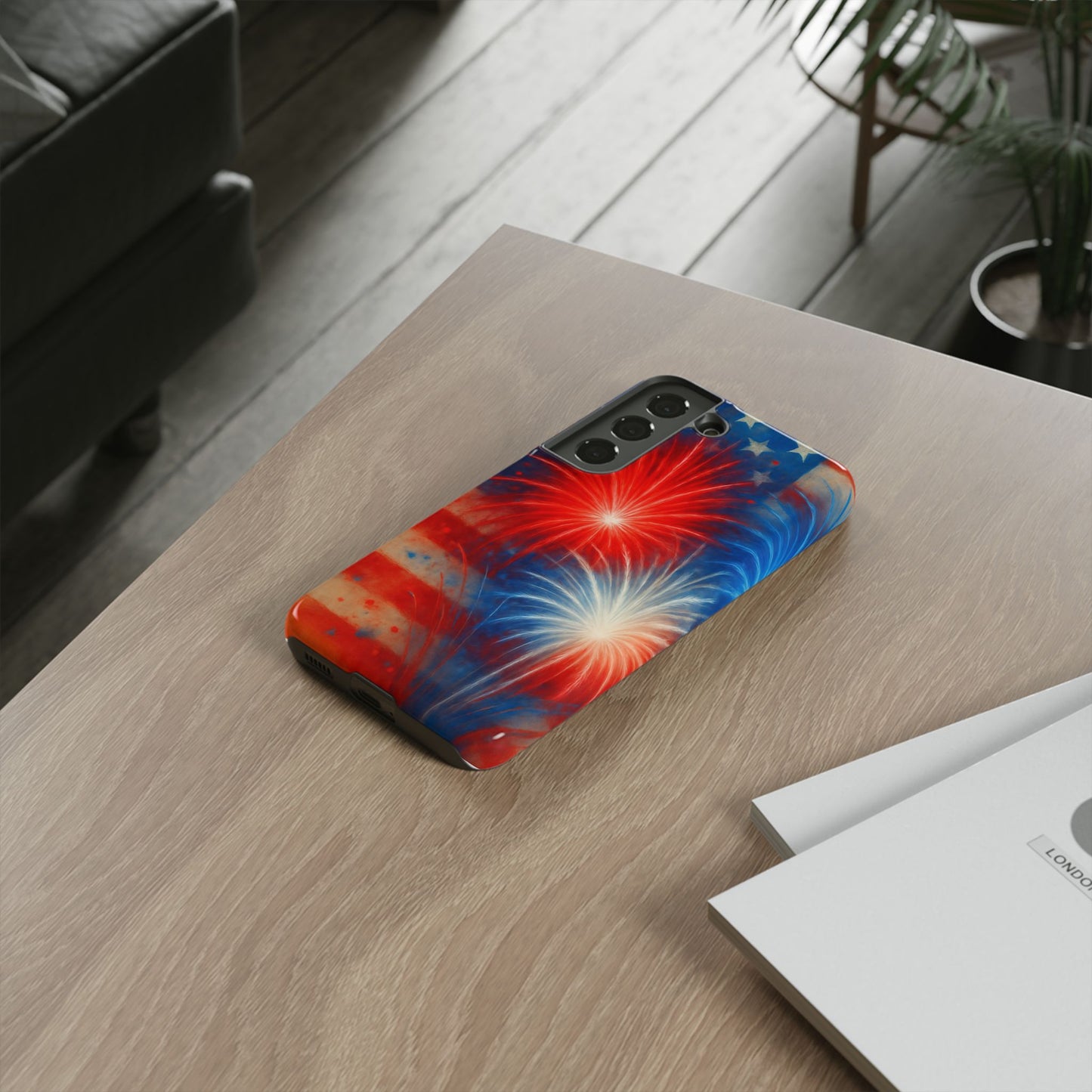 Patriotic Phone Case with Fireworks Design | Tough Cases, USA Holiday, Independence Day, Gift for Friends, Custom Cell Cover