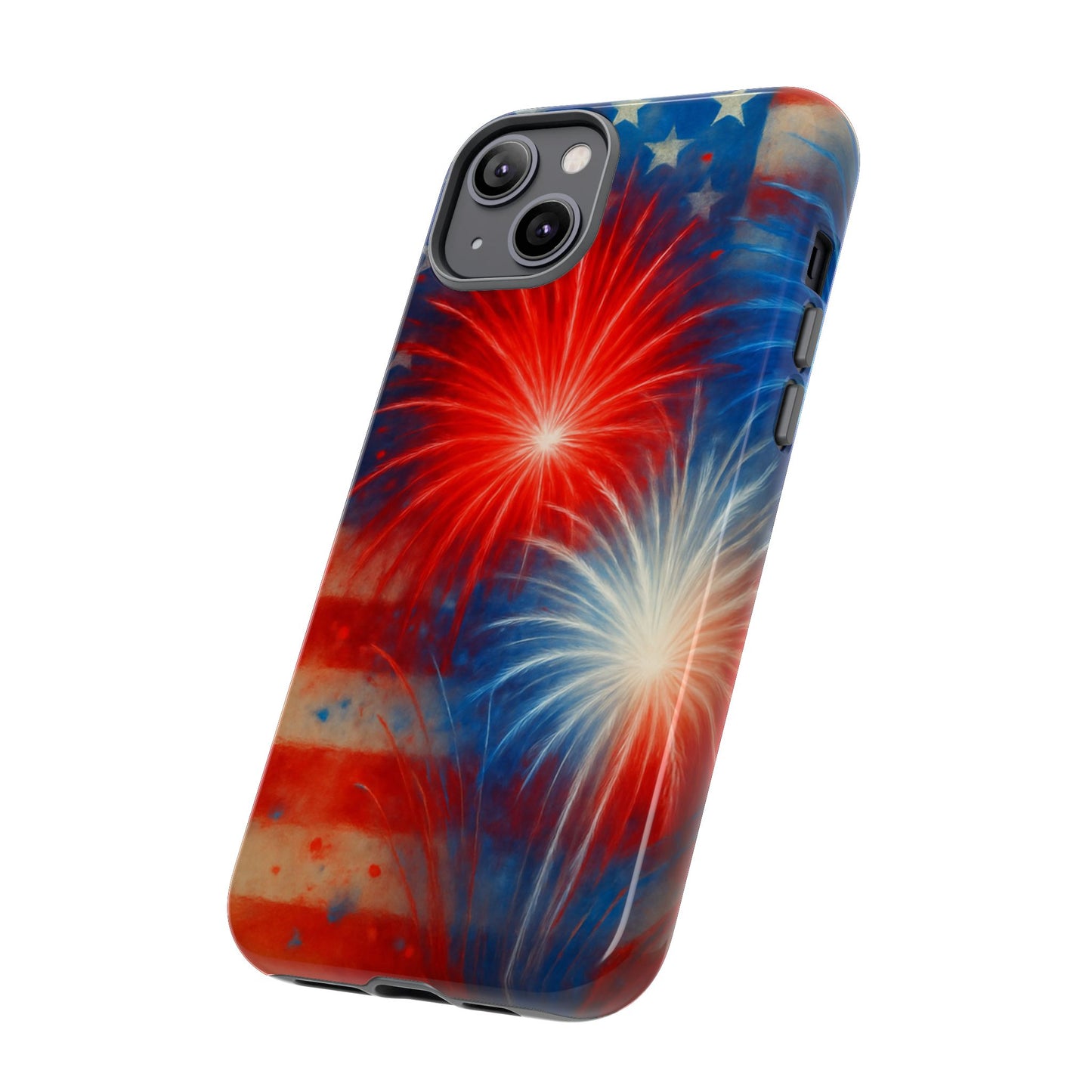 Patriotic Phone Case with Fireworks Design | Tough Cases, USA Holiday, Independence Day, Gift for Friends, Custom Cell Cover