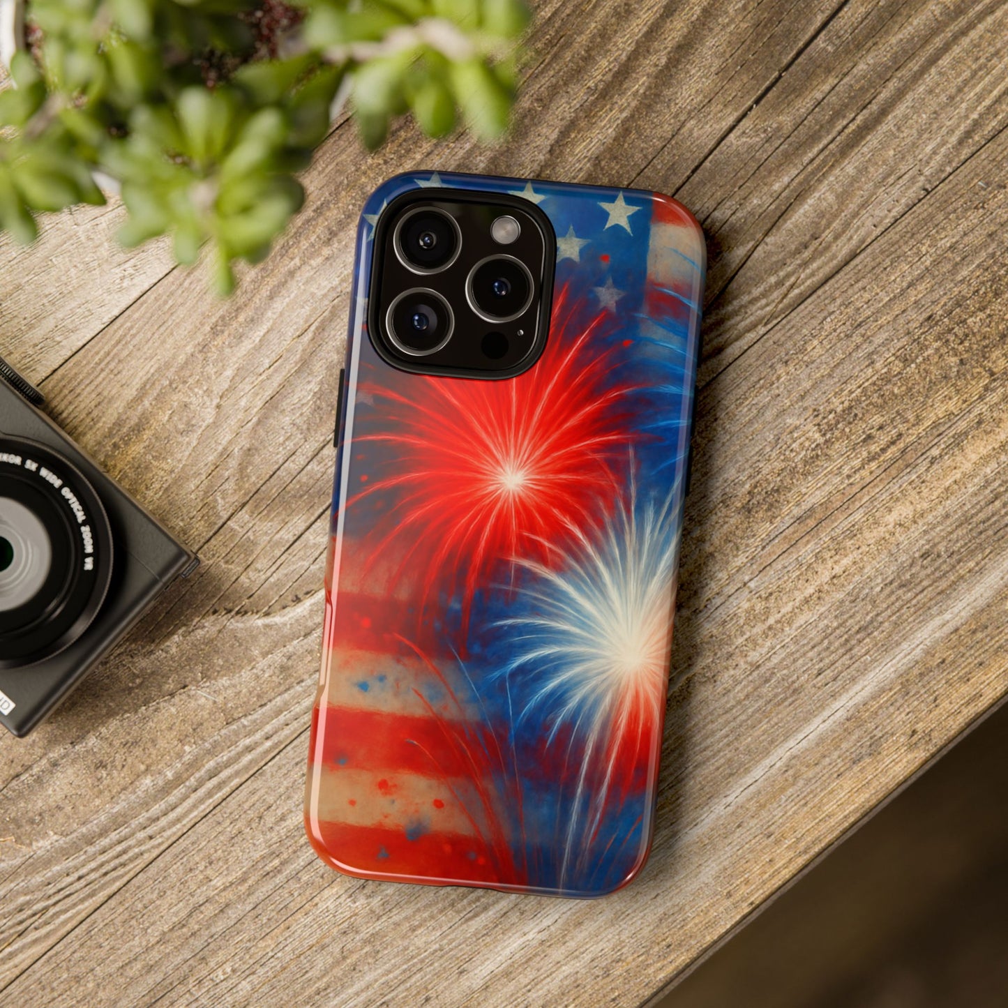 Patriotic Phone Case with Fireworks Design | Tough Cases, USA Holiday, Independence Day, Gift for Friends, Custom Cell Cover