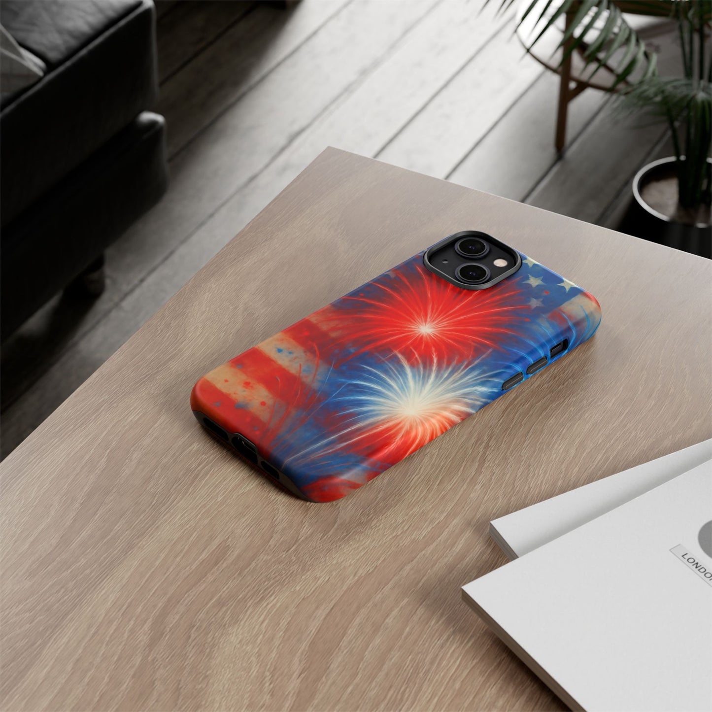 Patriotic Phone Case with Fireworks Design | Tough Cases, USA Holiday, Independence Day, Gift for Friends, Custom Cell Cover