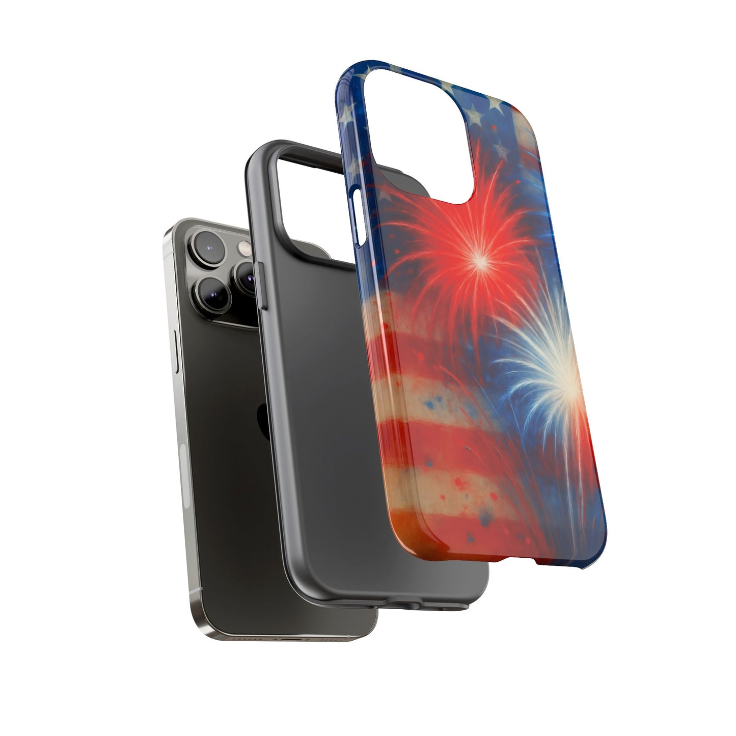 Patriotic Phone Case with Fireworks Design | Tough Cases, USA Holiday, Independence Day, Gift for Friends, Custom Cell Cover