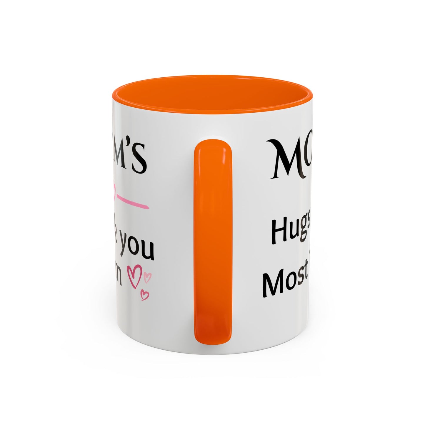 Cozy Accent Coffee Mug, 8 colors | Perfect Gift for Mom, saying, “Hugs solve most problems”, and a Thank you message face her!