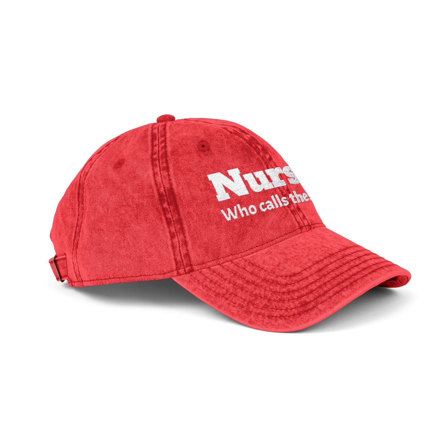 Embroidered "Nurses, Who Calls the Shots" Baseball Cap, Vintage Red Nurse Hat with "Mommy Hugs" on Back, RN Gift, Stylish Medical Headwear, Healthcare Worker Nurse Gift, Nursing Cap