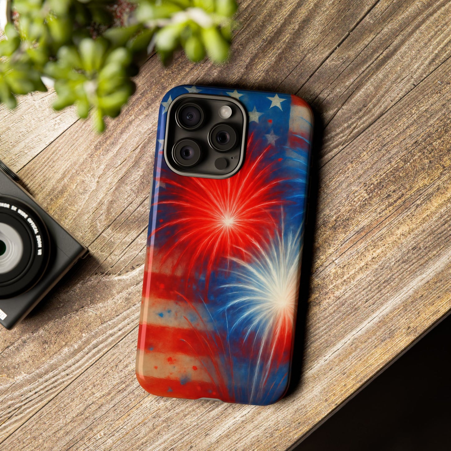 Patriotic Phone Case with Fireworks Design | Tough Cases, USA Holiday, Independence Day, Gift for Friends, Custom Cell Cover