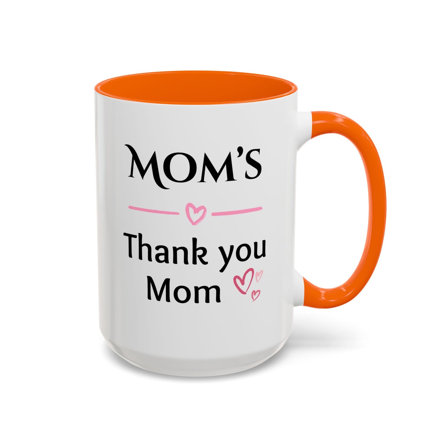Cozy Accent Coffee Mug, 8 colors | Perfect Gift for Mom, saying, “Hugs solve most problems”, and a Thank you message face her!