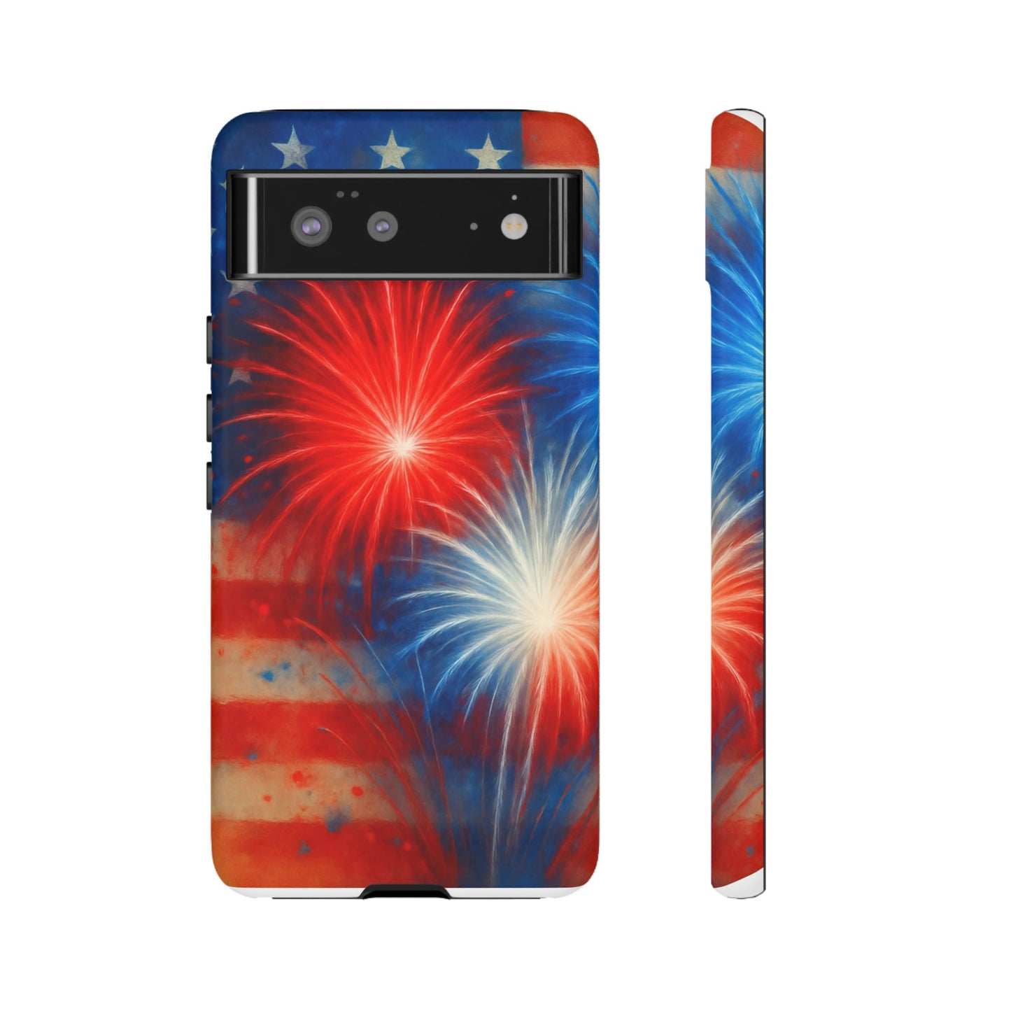 Patriotic Phone Case with Fireworks Design | Tough Cases, USA Holiday, Independence Day, Gift for Friends, Custom Cell Cover