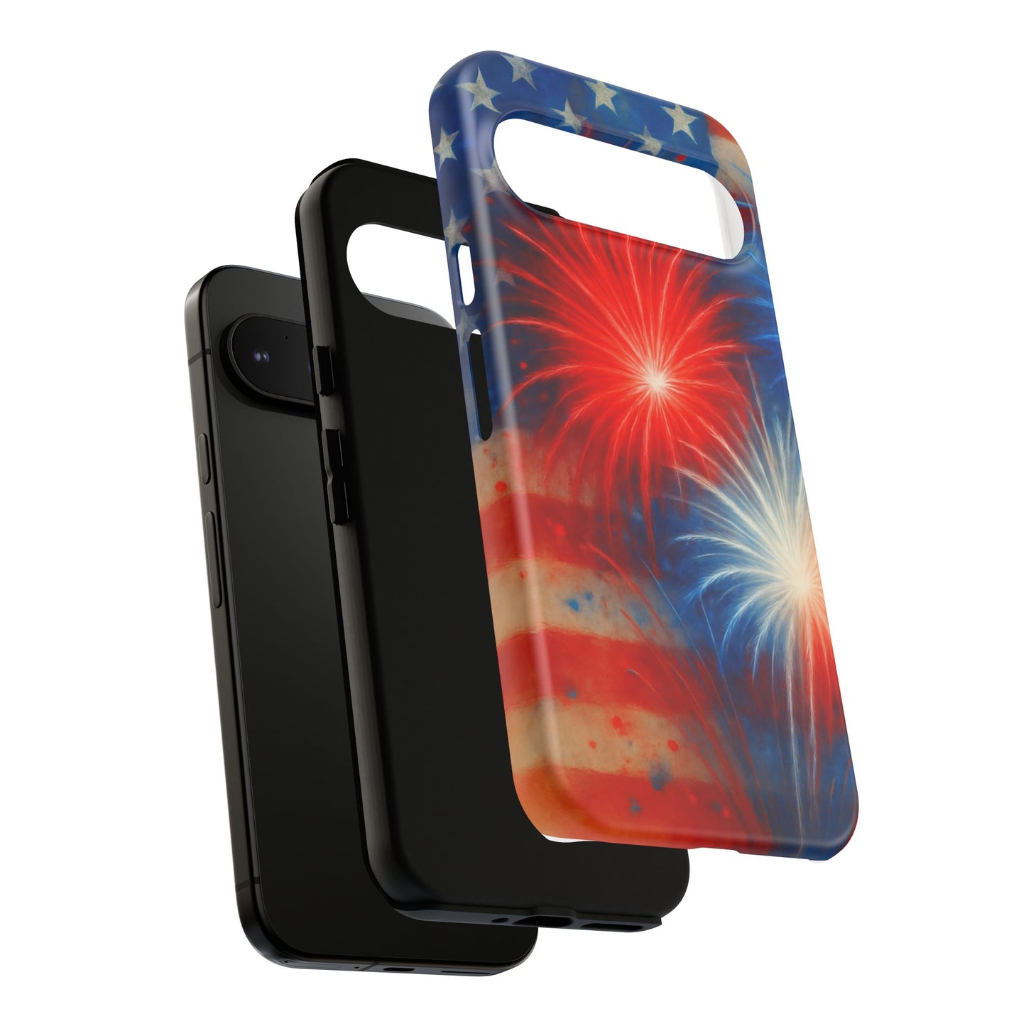 Patriotic Phone Case with Fireworks Design | Tough Cases, USA Holiday, Independence Day, Gift for Friends, Custom Cell Cover
