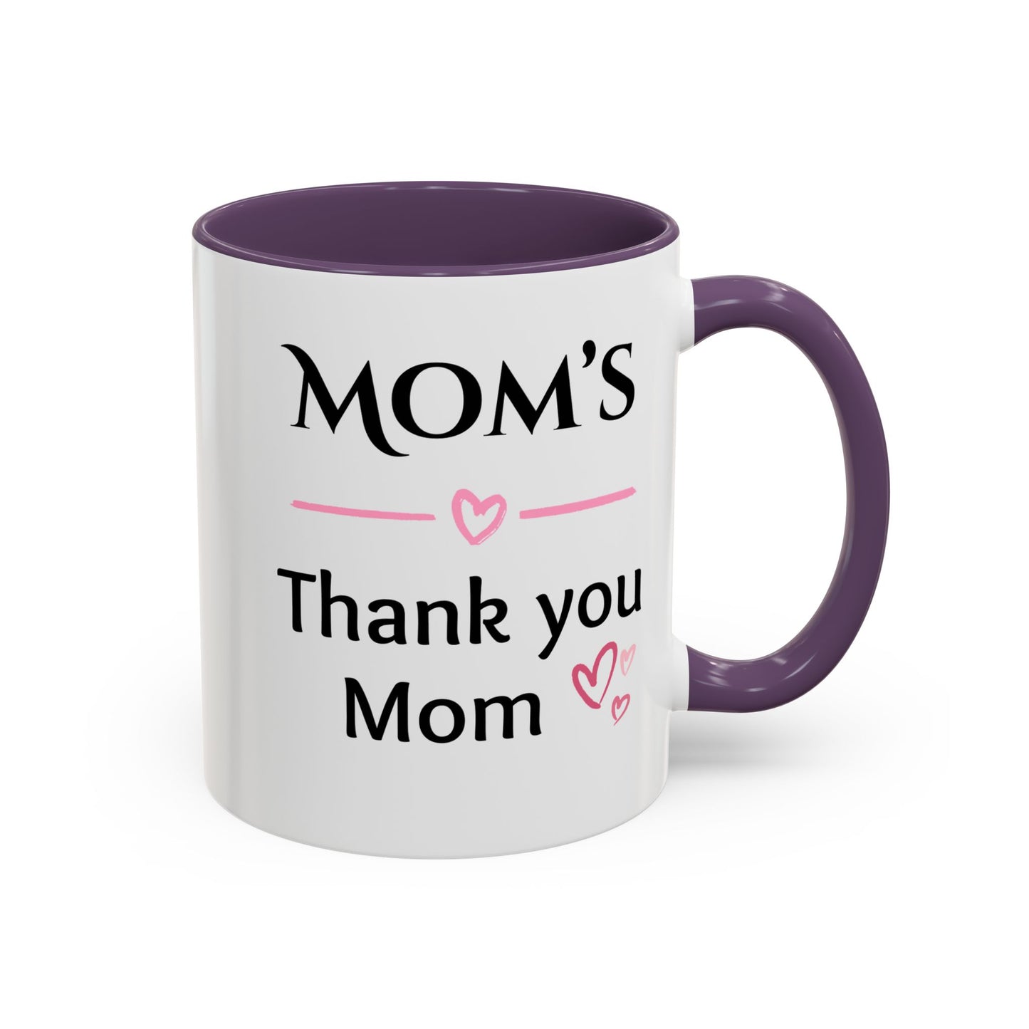 Cozy Accent Coffee Mug, 8 colors | Perfect Gift for Mom, saying, “Hugs solve most problems”, and a Thank you message face her!