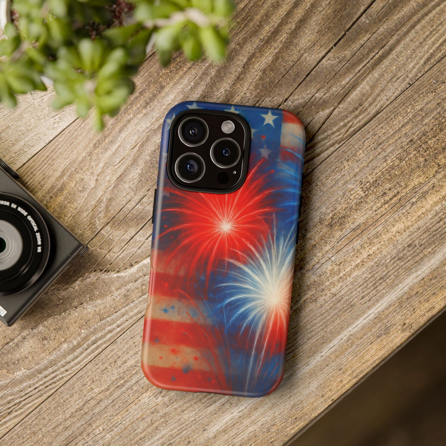 Patriotic Phone Case with Fireworks Design | Tough Cases, USA Holiday, Independence Day, Gift for Friends, Custom Cell Cover