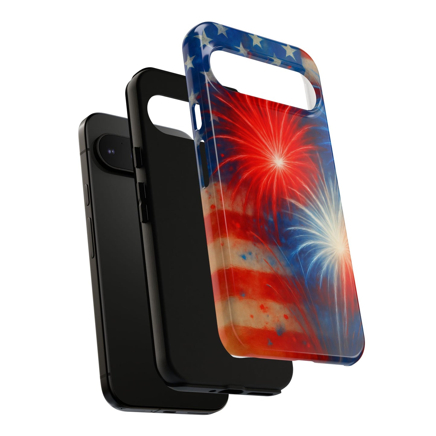 Patriotic Phone Case with Fireworks Design | Tough Cases, USA Holiday, Independence Day, Gift for Friends, Custom Cell Cover