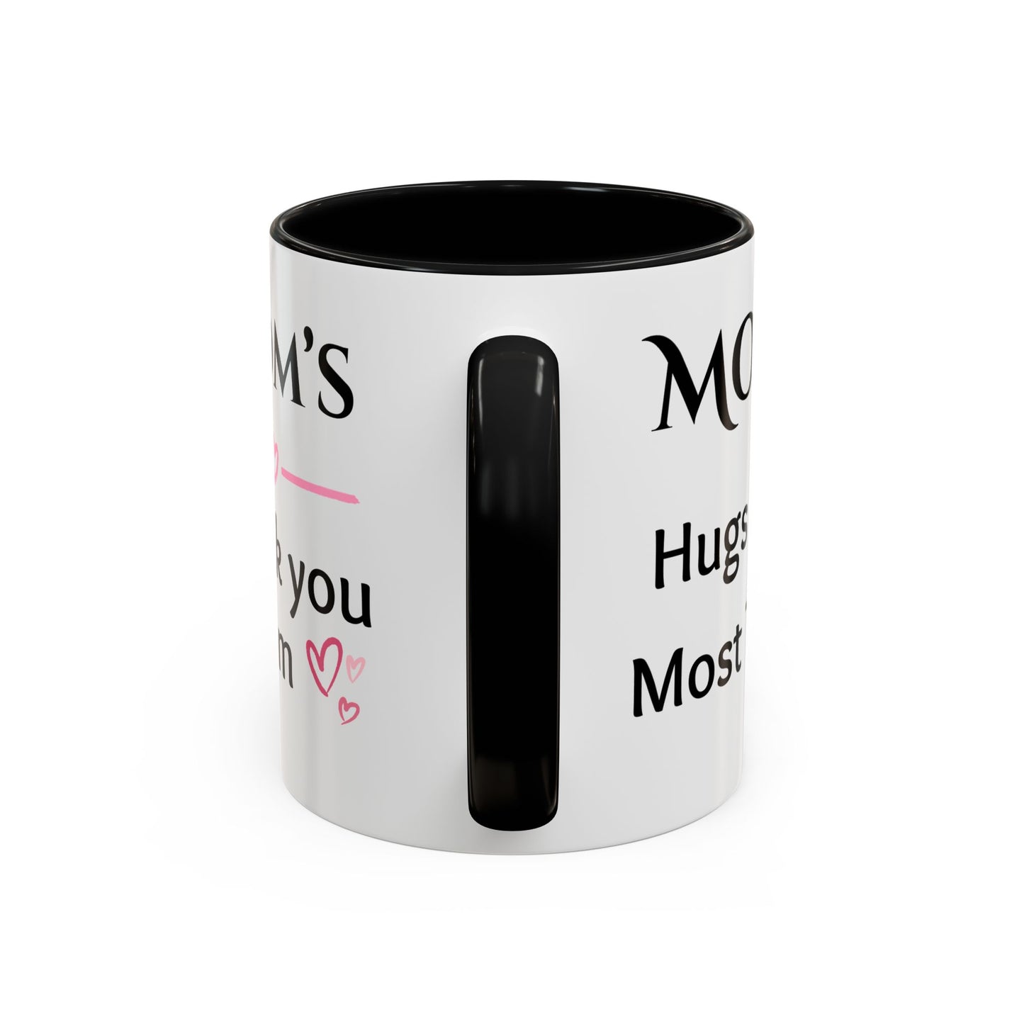 Cozy Accent Coffee Mug, 8 colors | Perfect Gift for Mom, saying, “Hugs solve most problems”, and a Thank you message face her!