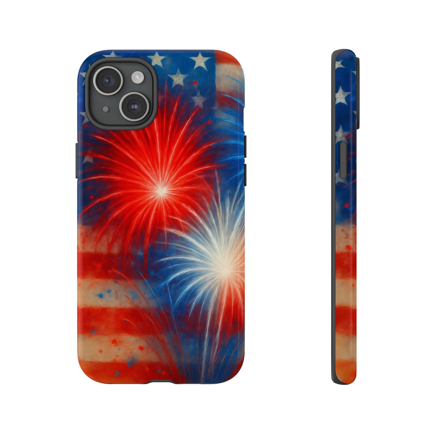 Patriotic Phone Case with Fireworks Design | Tough Cases, USA Holiday, Independence Day, Gift for Friends, Custom Cell Cover