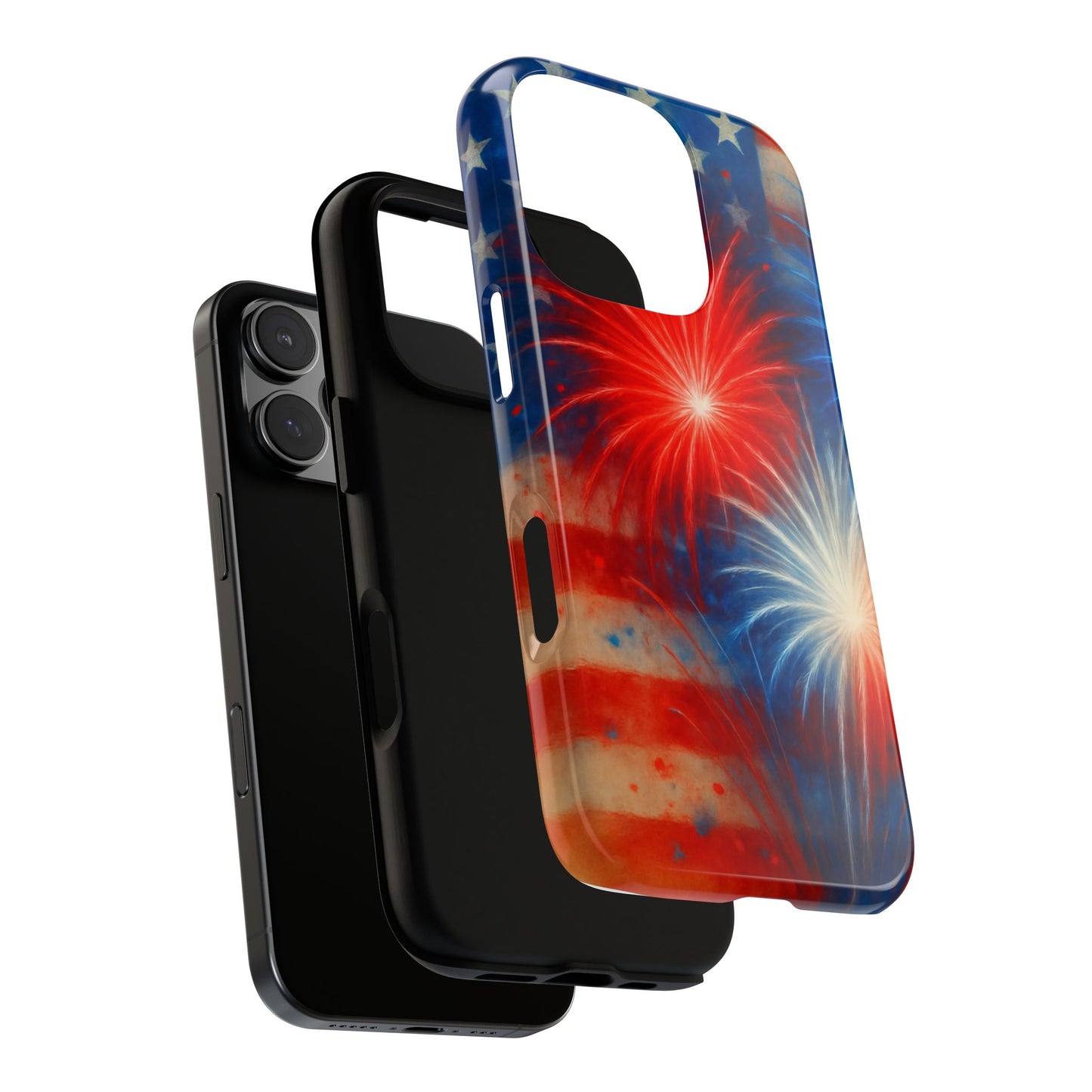 Patriotic Phone Case with Fireworks Design | Tough Cases, USA Holiday, Independence Day, Gift for Friends, Custom Cell Cover