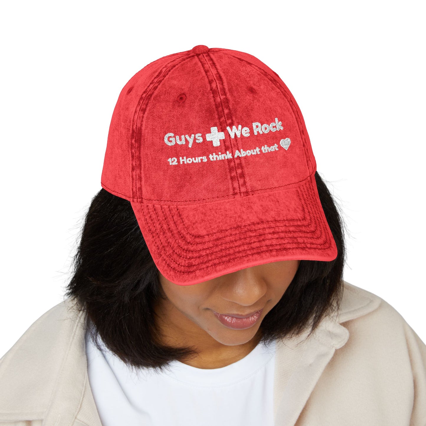 Nurses Rock 12 Hours, Vintage Red Nurse Baseball Style Cap with Mommy Hugs Embroidery on the back, perfect for RN Gifts, Medical Headwear