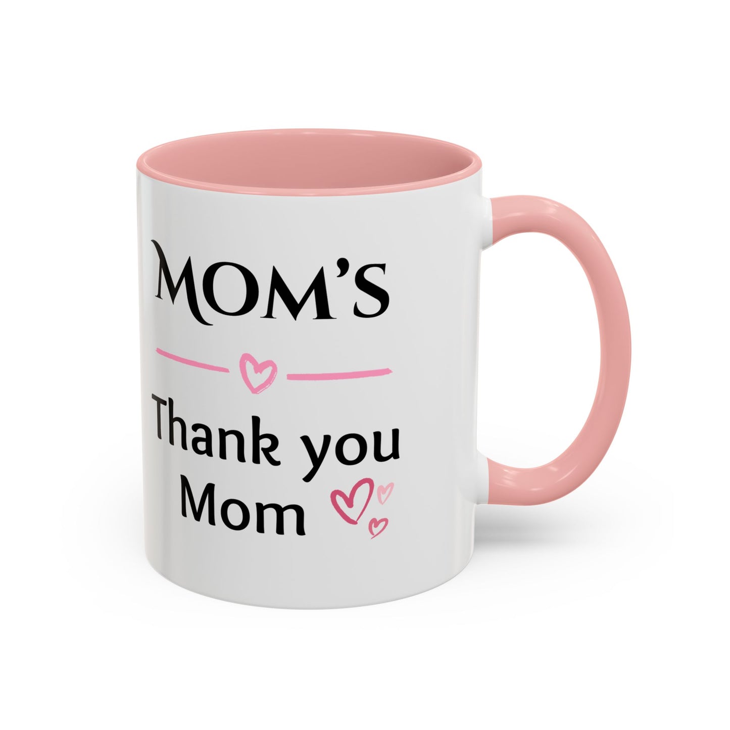 Cozy Accent Coffee Mug, 8 colors | Perfect Gift for Mom or Nurses, facing her it says, “Thank you Mom”