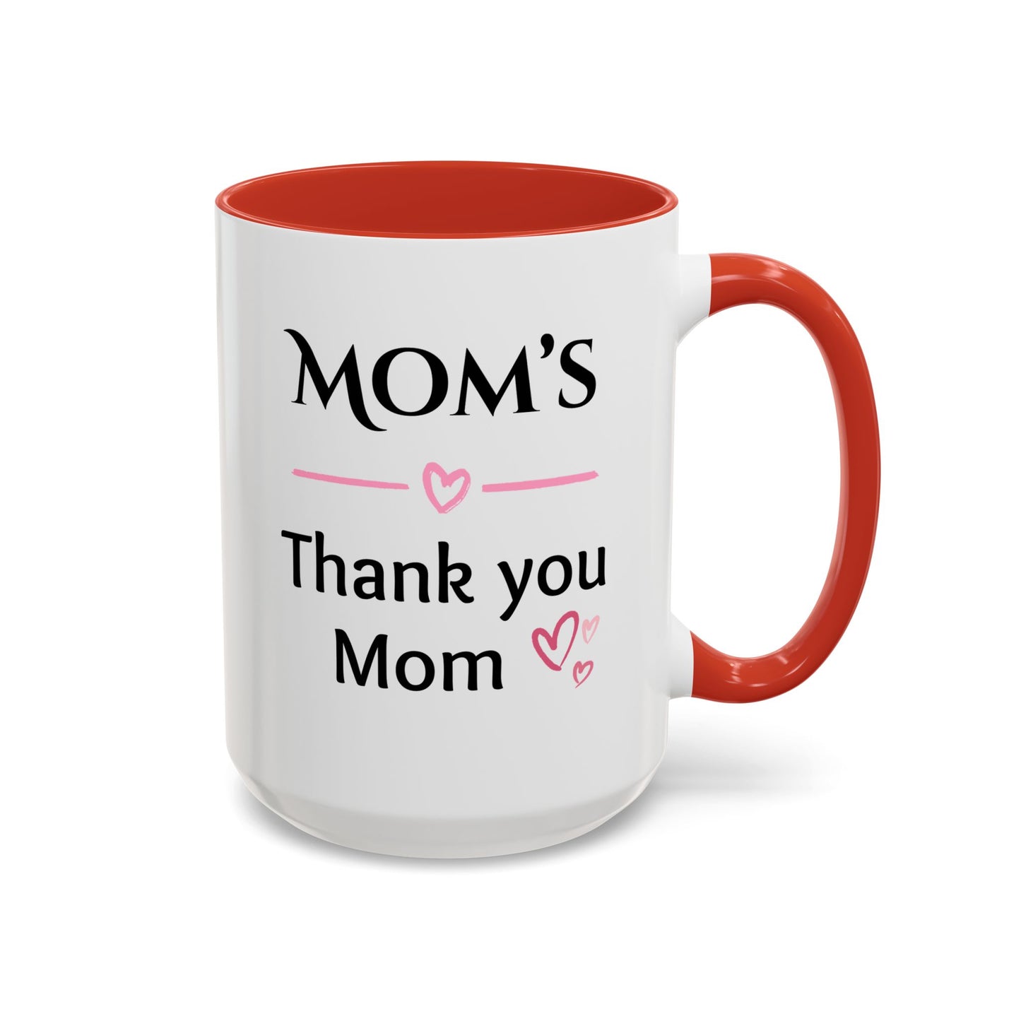 Cozy Accent Coffee Mug, 8 colors | Perfect Gift for Mom, saying, “Hugs solve most problems”, and a Thank you message face her!