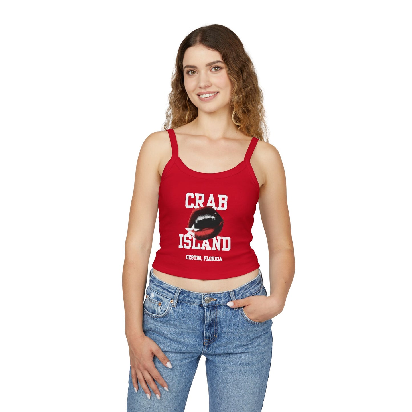 Tank Top - Crab Island Women's Softstyle Tee - Biten by Me Brand - Destin, Florida
