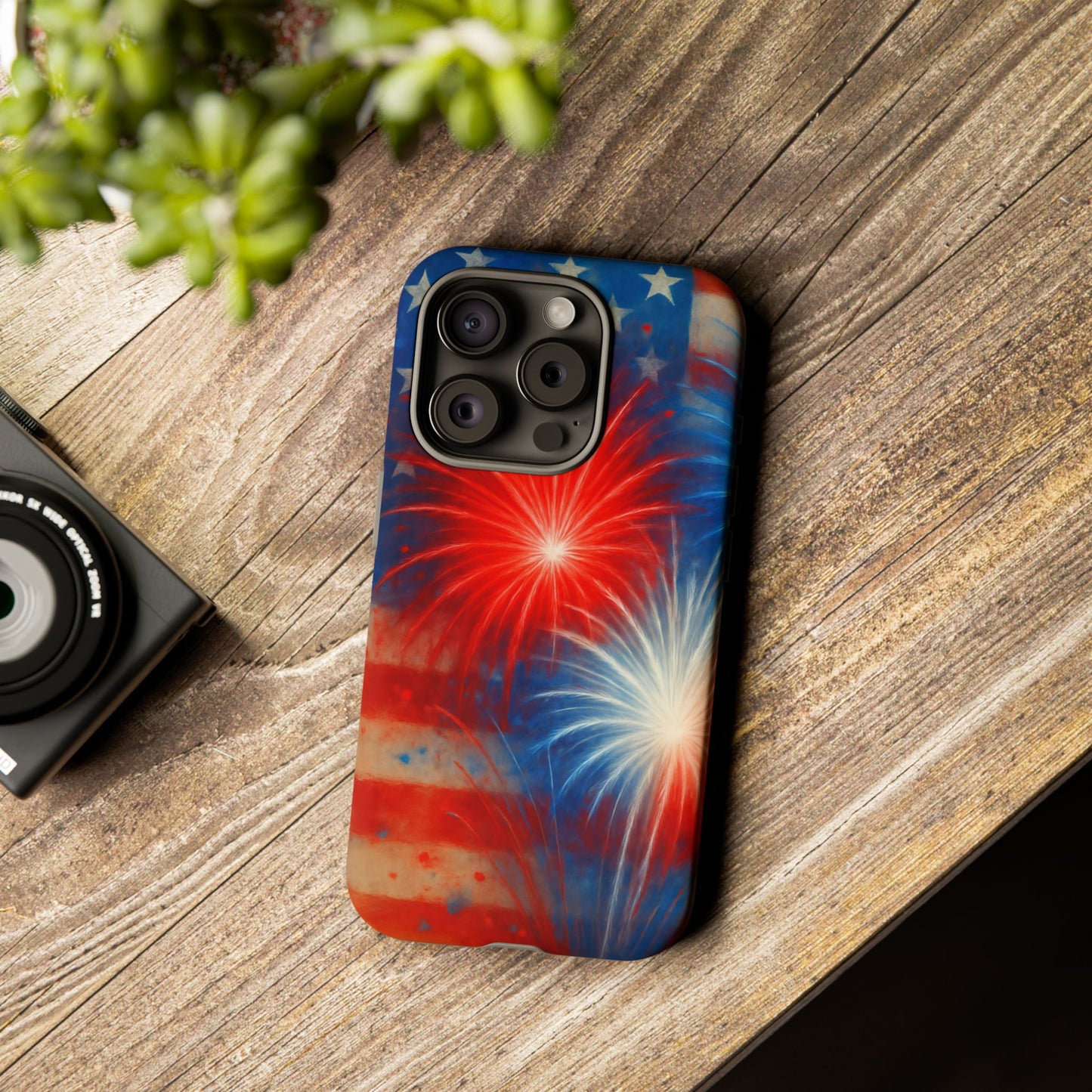 Patriotic Phone Case with Fireworks Design | Tough Cases, USA Holiday, Independence Day, Gift for Friends, Custom Cell Cover