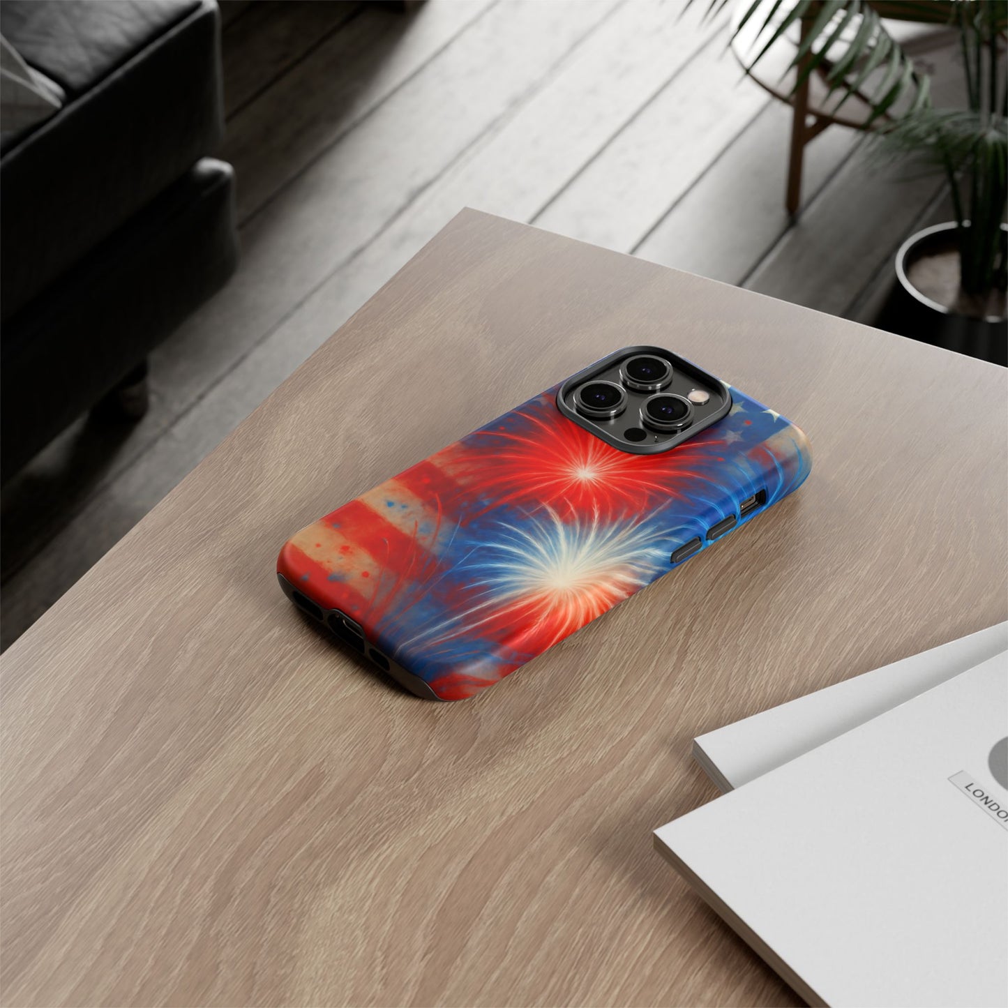 Patriotic Phone Case with Fireworks Design | Tough Cases, USA Holiday, Independence Day, Gift for Friends, Custom Cell Cover