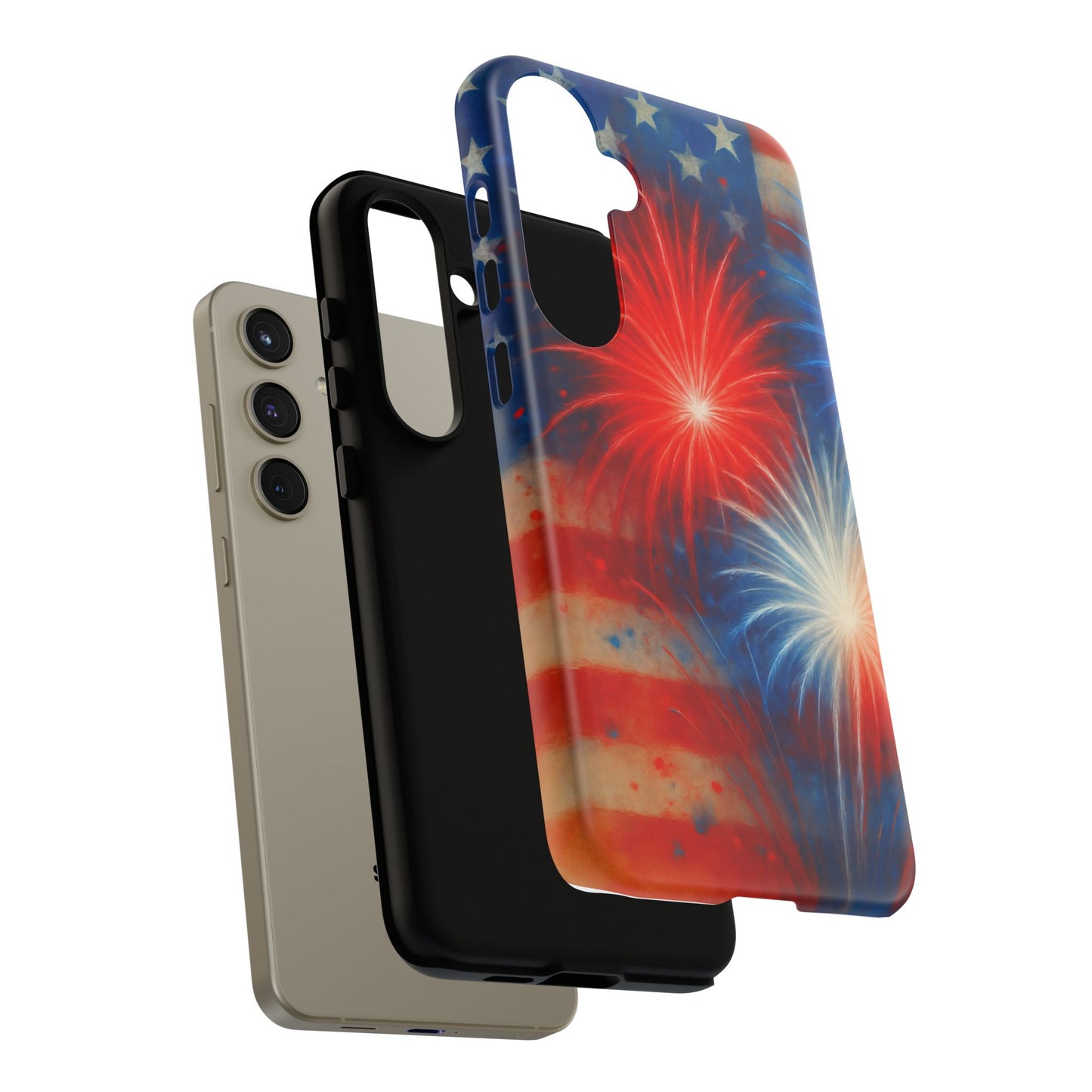 Patriotic Phone Case with Fireworks Design | Tough Cases, USA Holiday, Independence Day, Gift for Friends, Custom Cell Cover