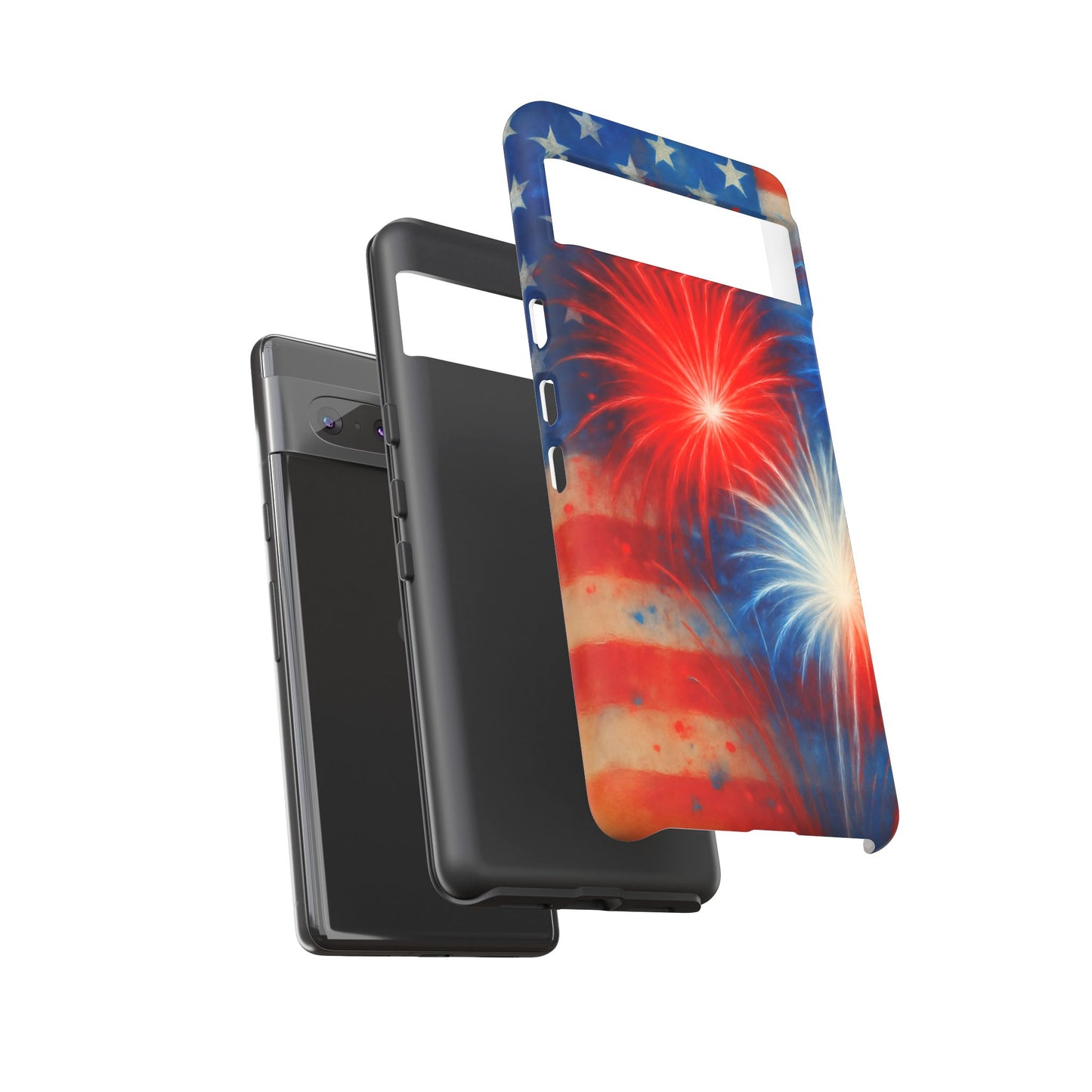 Patriotic Phone Case with Fireworks Design | Tough Cases, USA Holiday, Independence Day, Gift for Friends, Custom Cell Cover