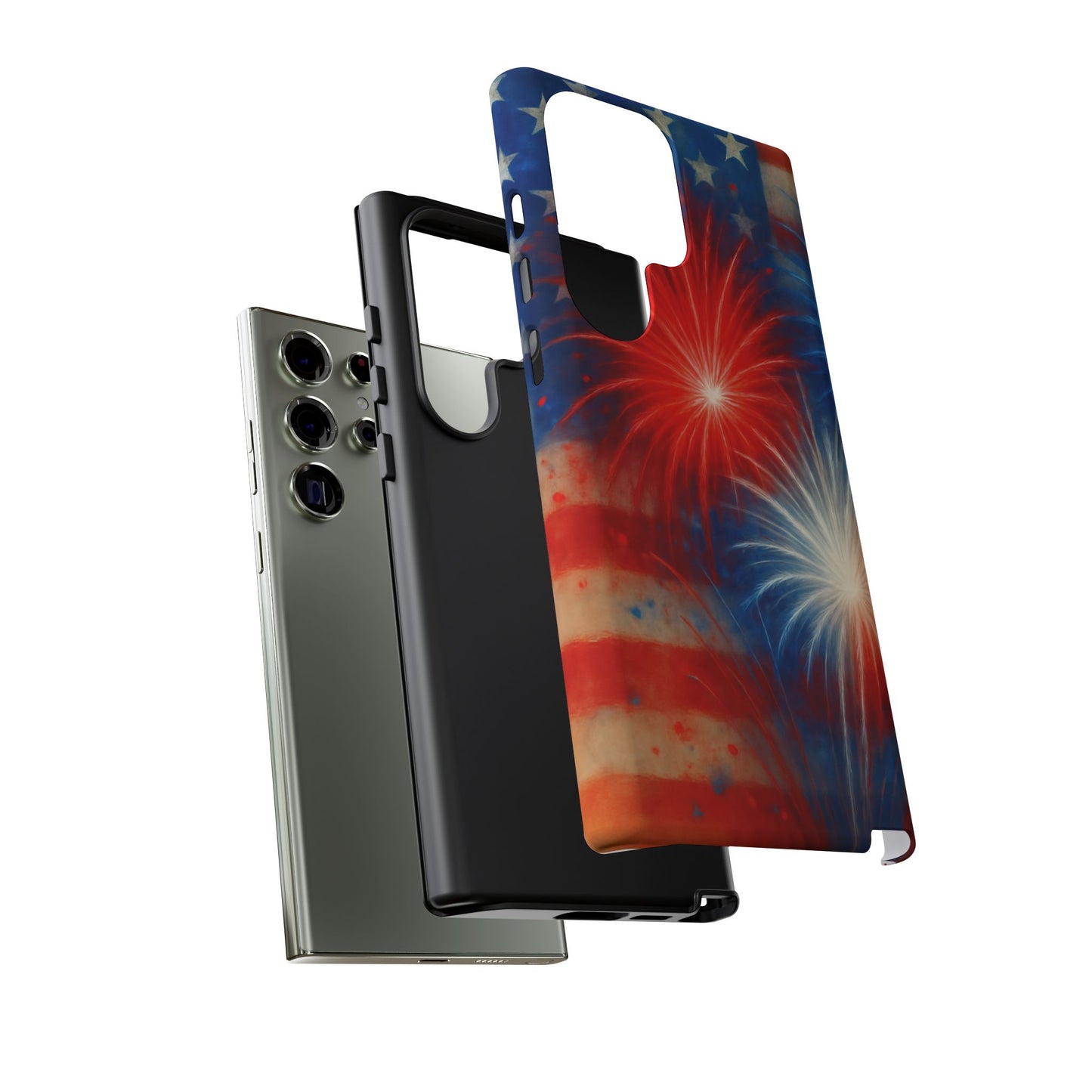 Patriotic Phone Case with Fireworks Design | Tough Cases, USA Holiday, Independence Day, Gift for Friends, Custom Cell Cover