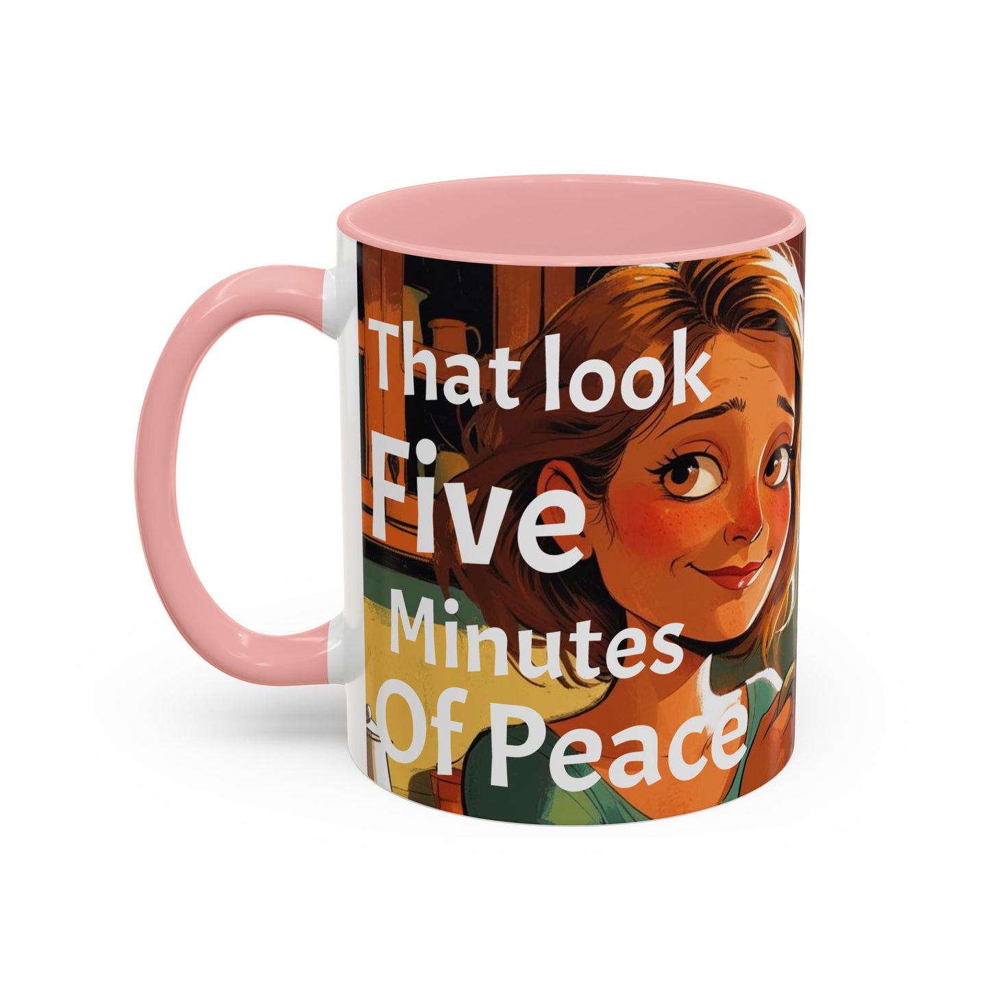 Cozy Accent Coffee Mug | Perfect for Home, Gift, saying, “That look, five minutes of peace”