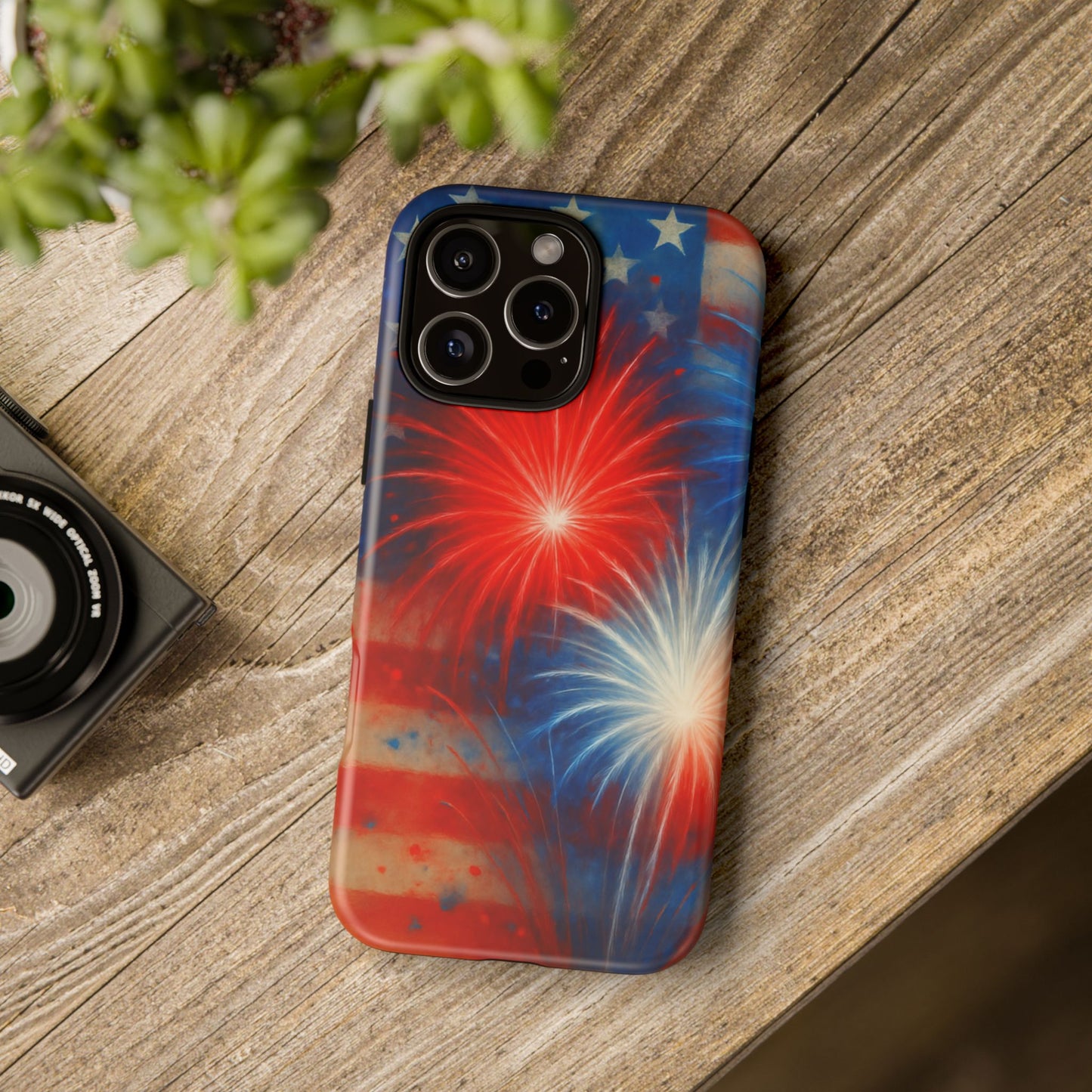Patriotic Phone Case with Fireworks Design | Tough Cases, USA Holiday, Independence Day, Gift for Friends, Custom Cell Cover