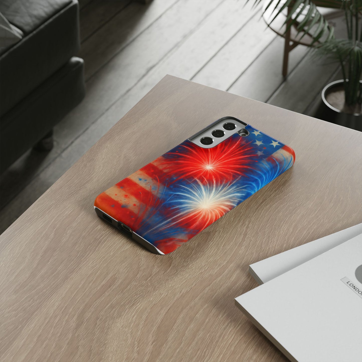 Patriotic Phone Case with Fireworks Design | Tough Cases, USA Holiday, Independence Day, Gift for Friends, Custom Cell Cover