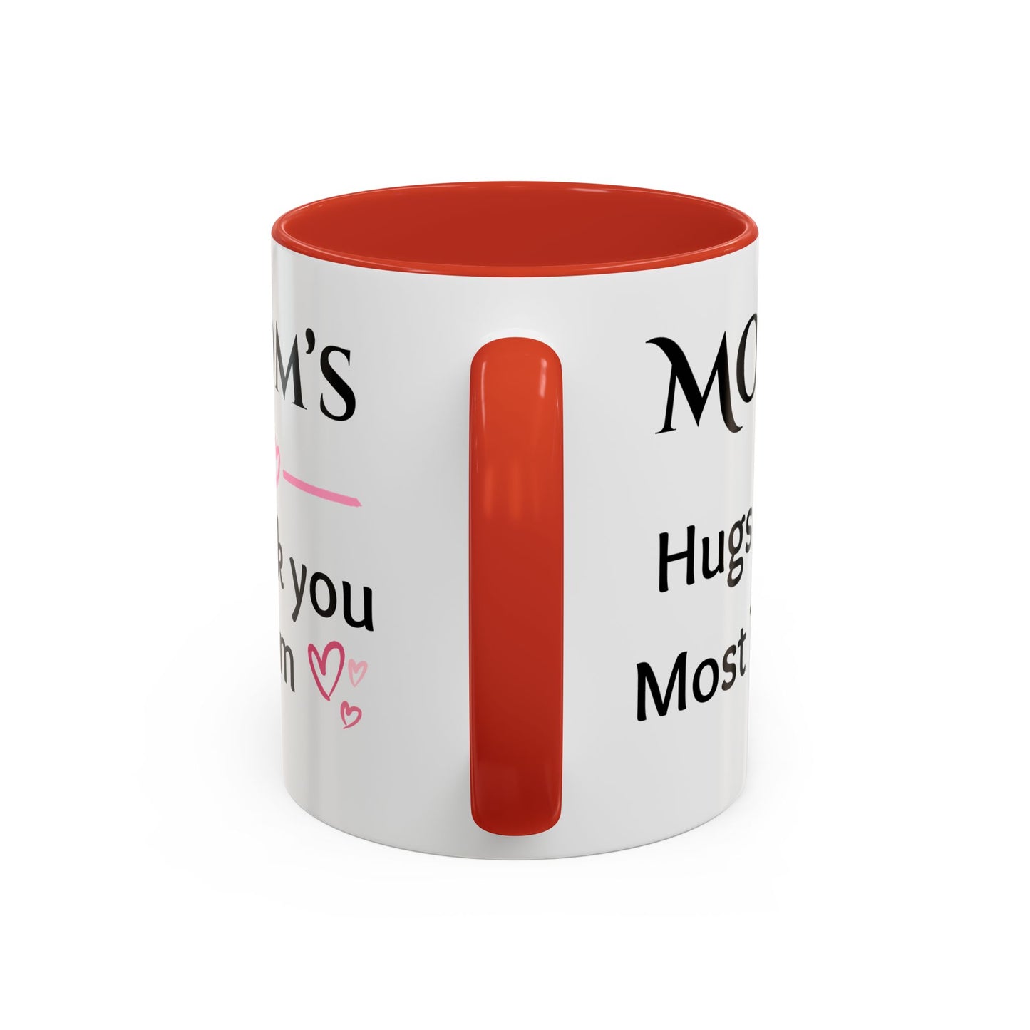 Cozy Accent Coffee Mug, 8 colors | Perfect Gift for Mom, saying, “Hugs solve most problems”, and a Thank you message face her!