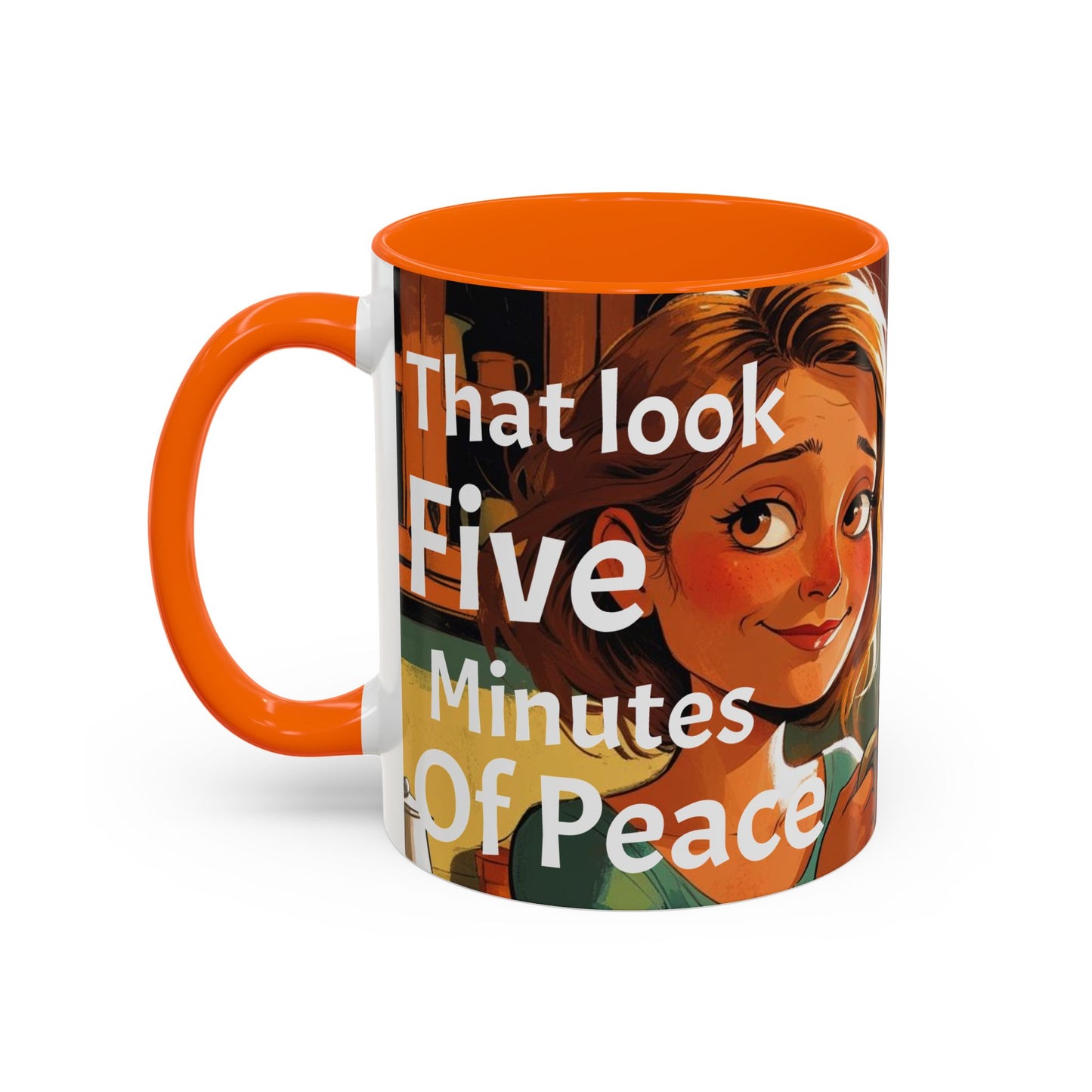 Cozy Accent Coffee Mug | Perfect for Home, Gift, saying, “That look, five minutes of peace”