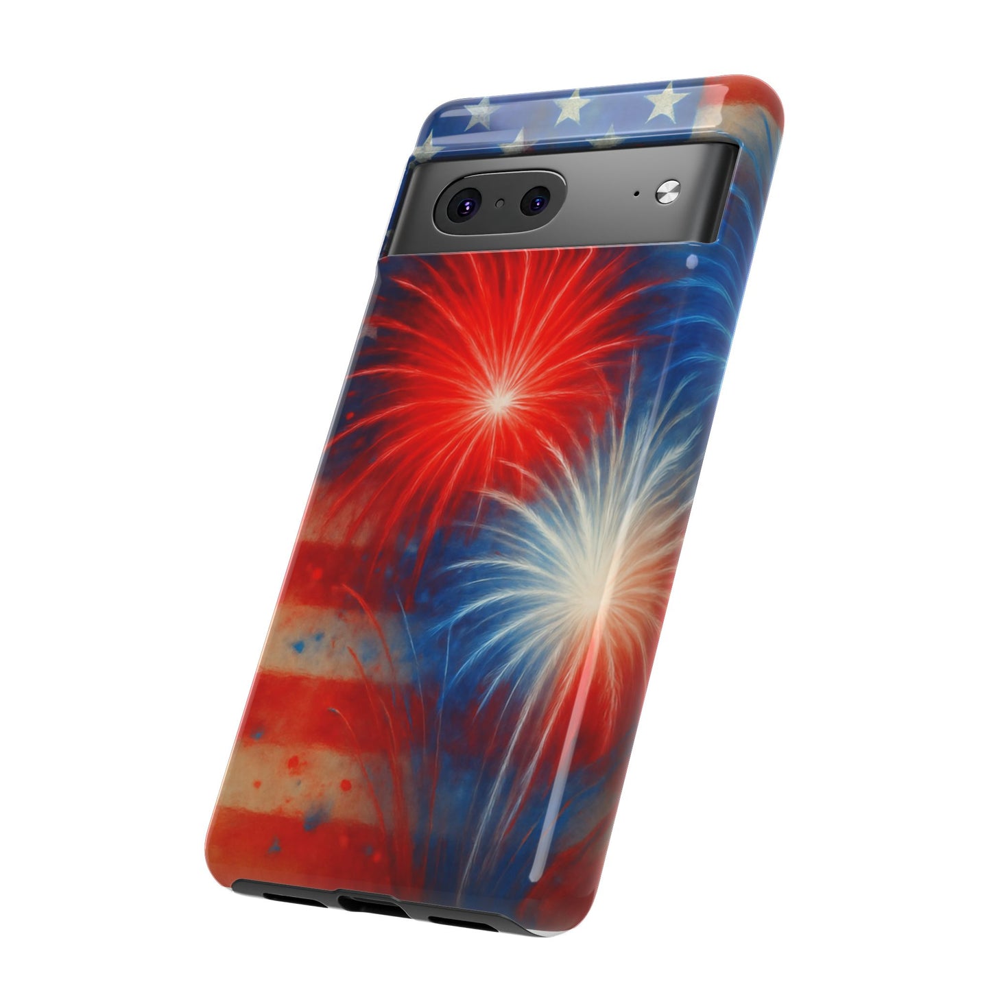 Patriotic Phone Case with Fireworks Design | Tough Cases, USA Holiday, Independence Day, Gift for Friends, Custom Cell Cover