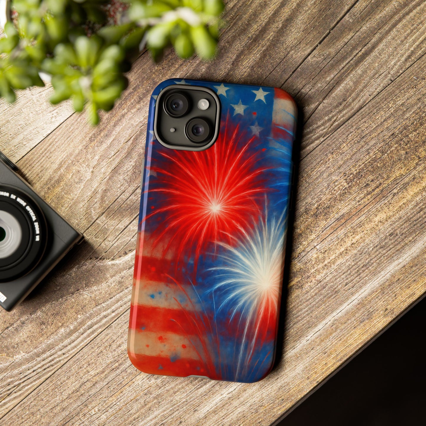 Patriotic Phone Case with Fireworks Design | Tough Cases, USA Holiday, Independence Day, Gift for Friends, Custom Cell Cover