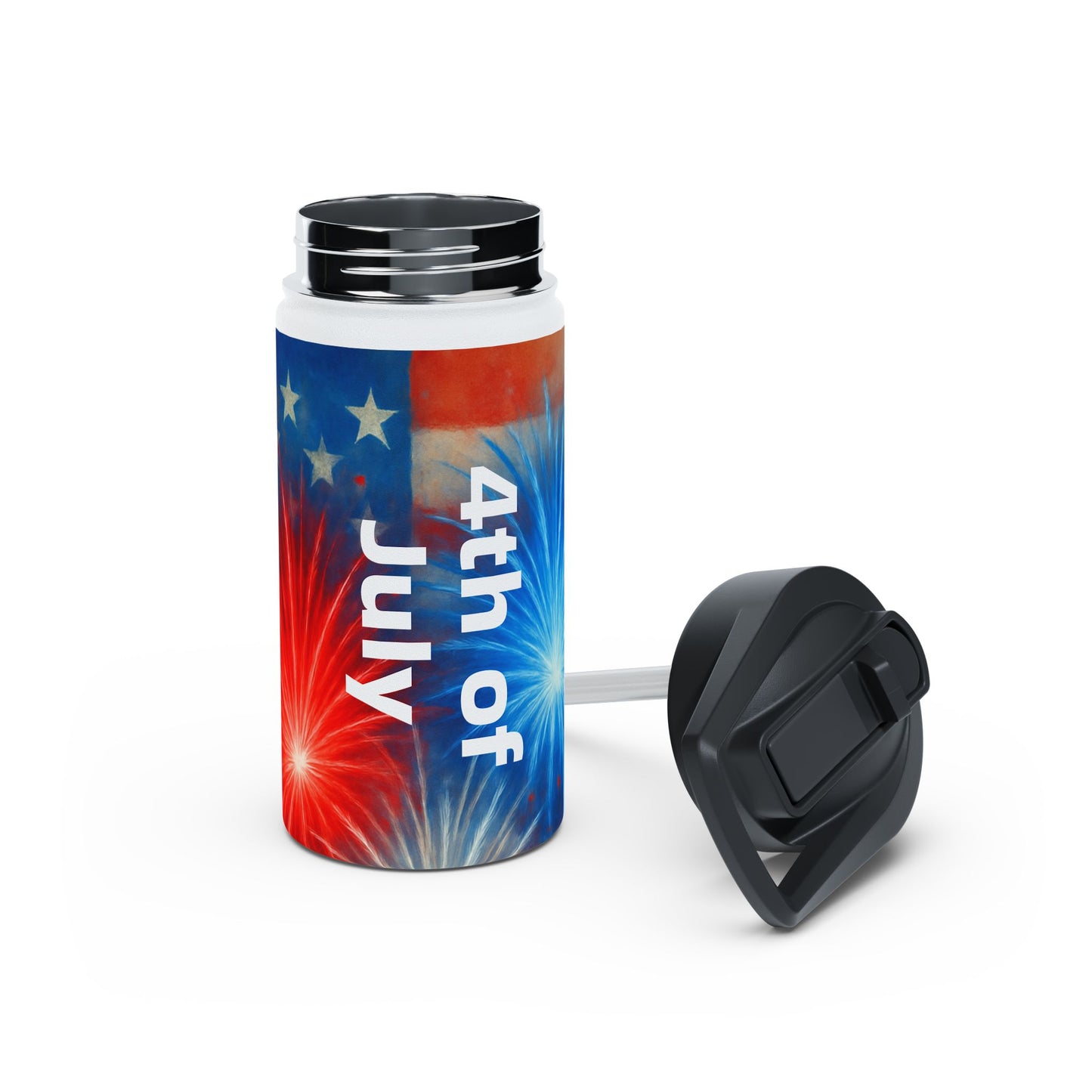 Patriotic Stainless Steel Water Bottle | 4th of July Essentials, Travel Mug, Summer BBQ Accessory, Gift for Him