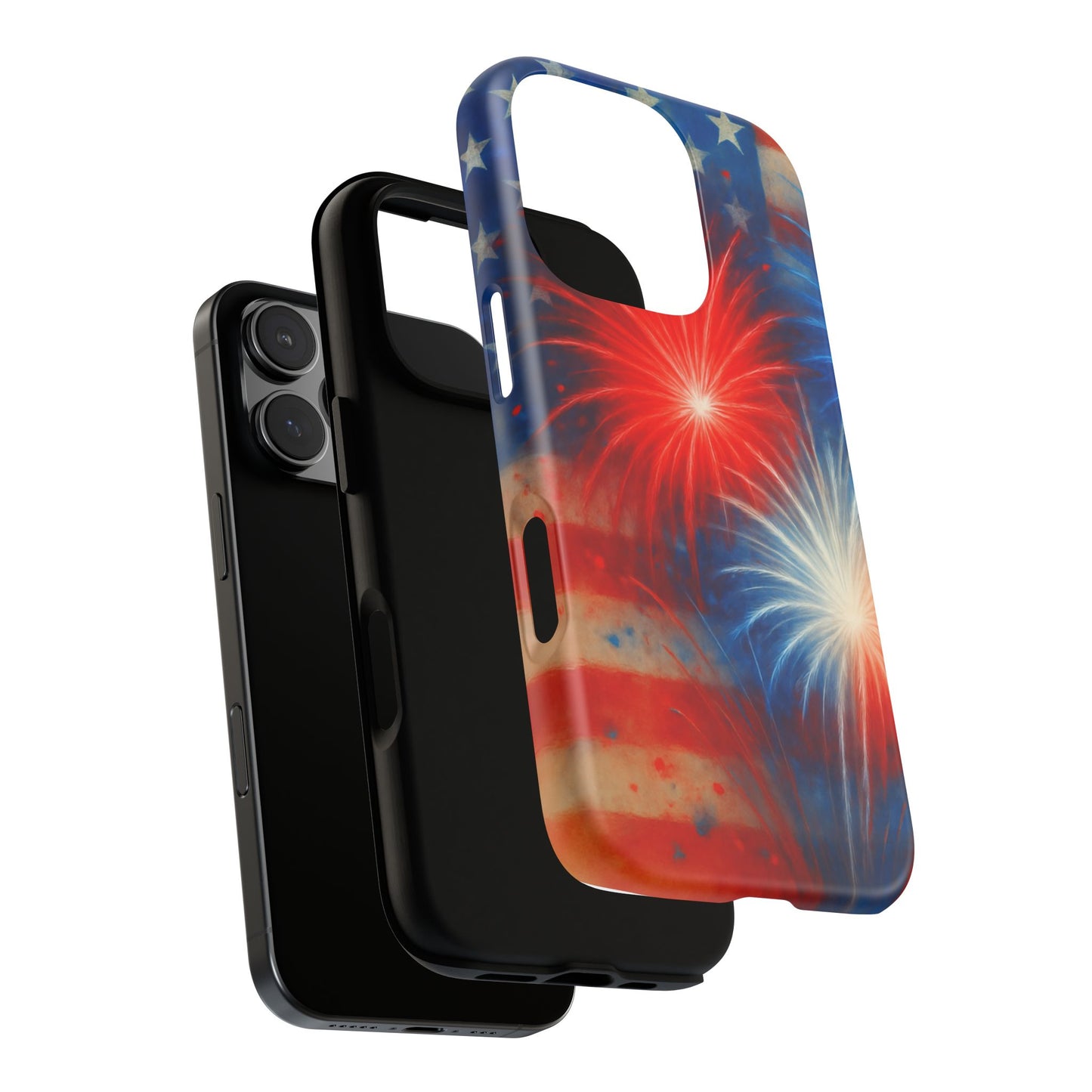 Patriotic Phone Case with Fireworks Design | Tough Cases, USA Holiday, Independence Day, Gift for Friends, Custom Cell Cover