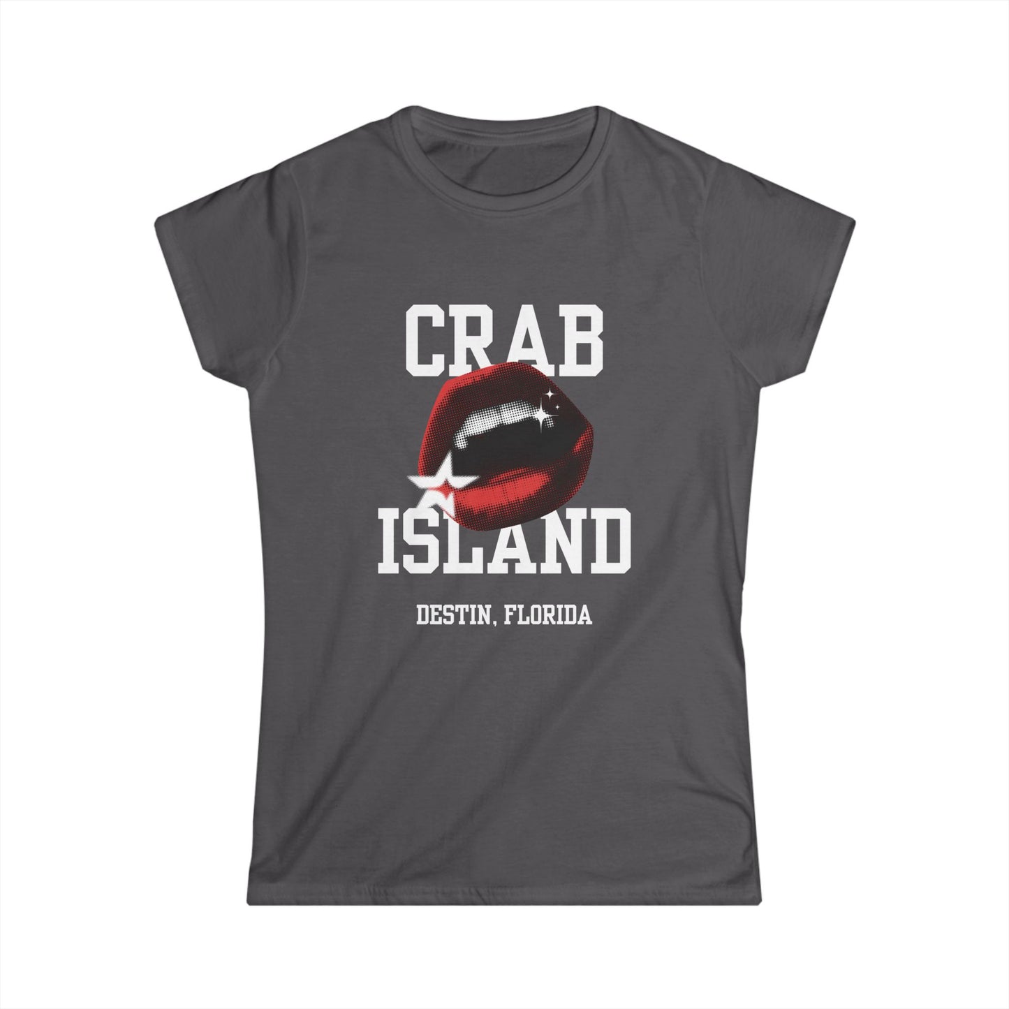 Crab Island Women's Softstyle Tee - Biten by Me Brand - Destin, Florida