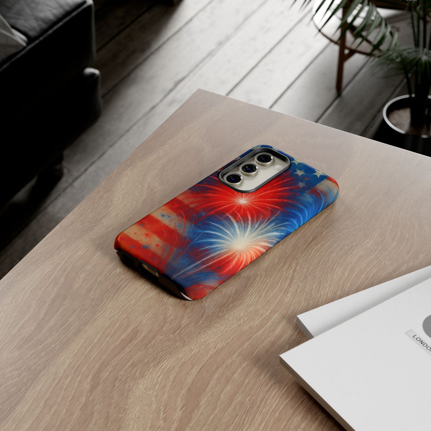 Patriotic Phone Case with Fireworks Design | Tough Cases, USA Holiday, Independence Day, Gift for Friends, Custom Cell Cover