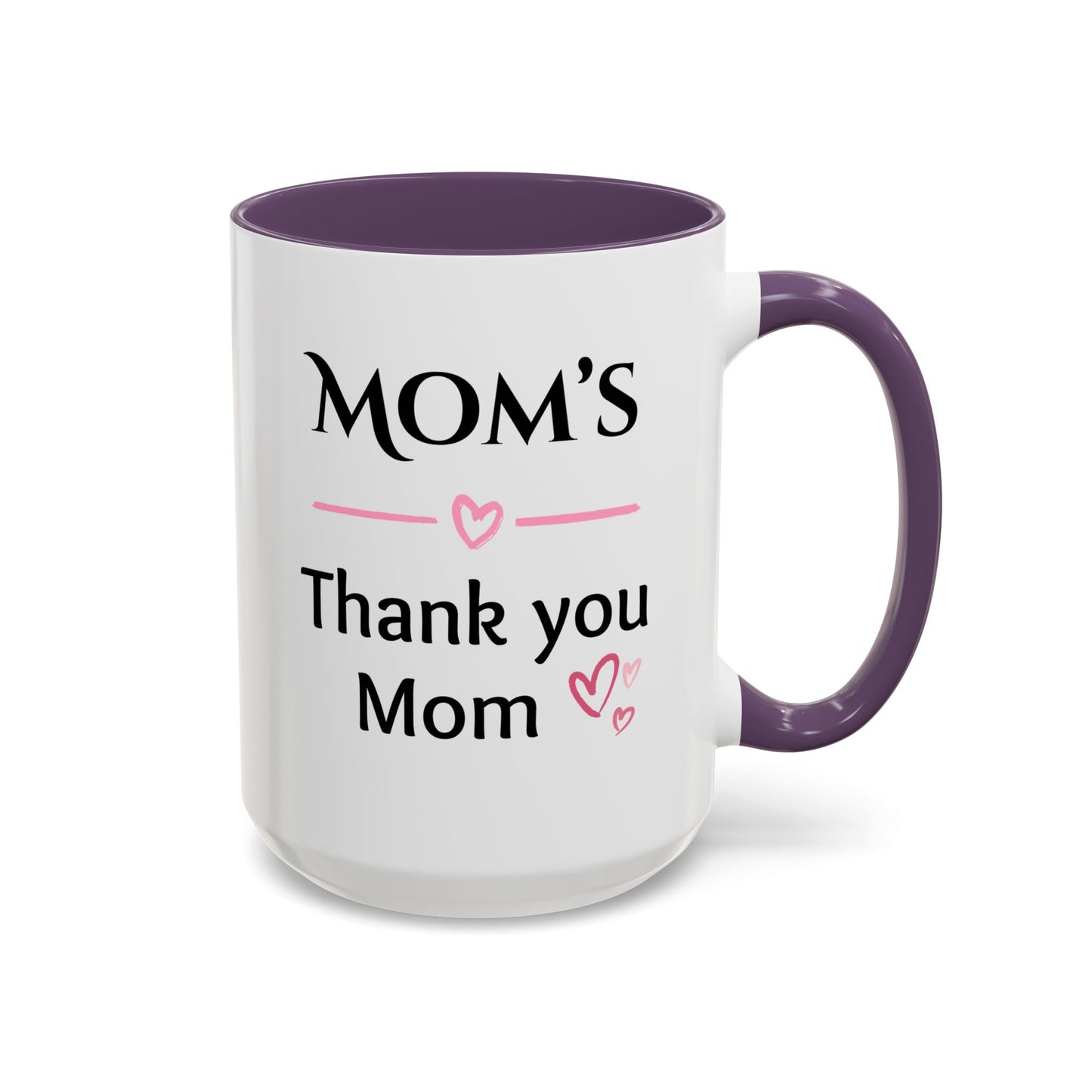 Cozy Accent Coffee Mug, 8 colors | Perfect Gift for Mom, saying, “Hugs solve most problems”, and a Thank you message face her!
