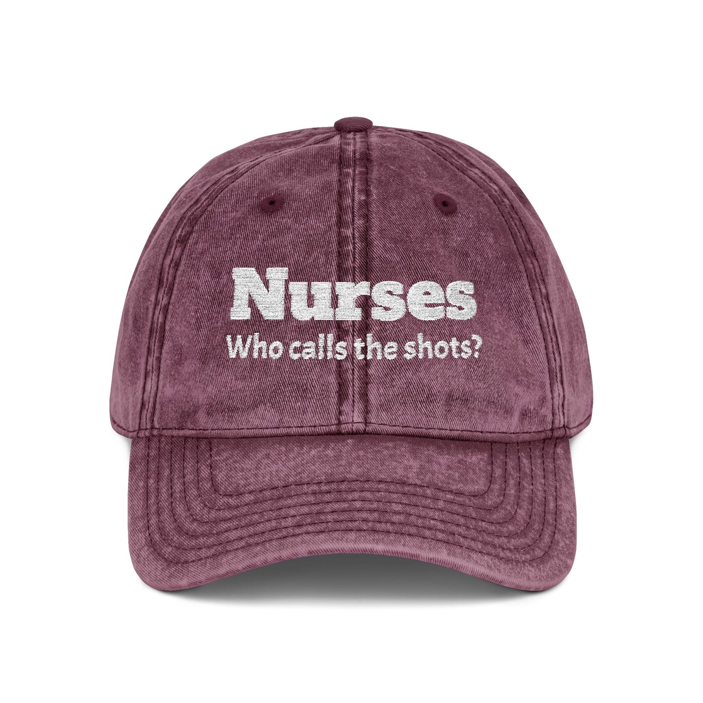 Embroidered "Nurses, Who Calls the Shots" Baseball Cap, Vintage Red Nurse Hat with "Mommy Hugs" on Back, RN Gift, Stylish Medical Headwear, Healthcare Worker Nurse Gift, Nursing Cap
