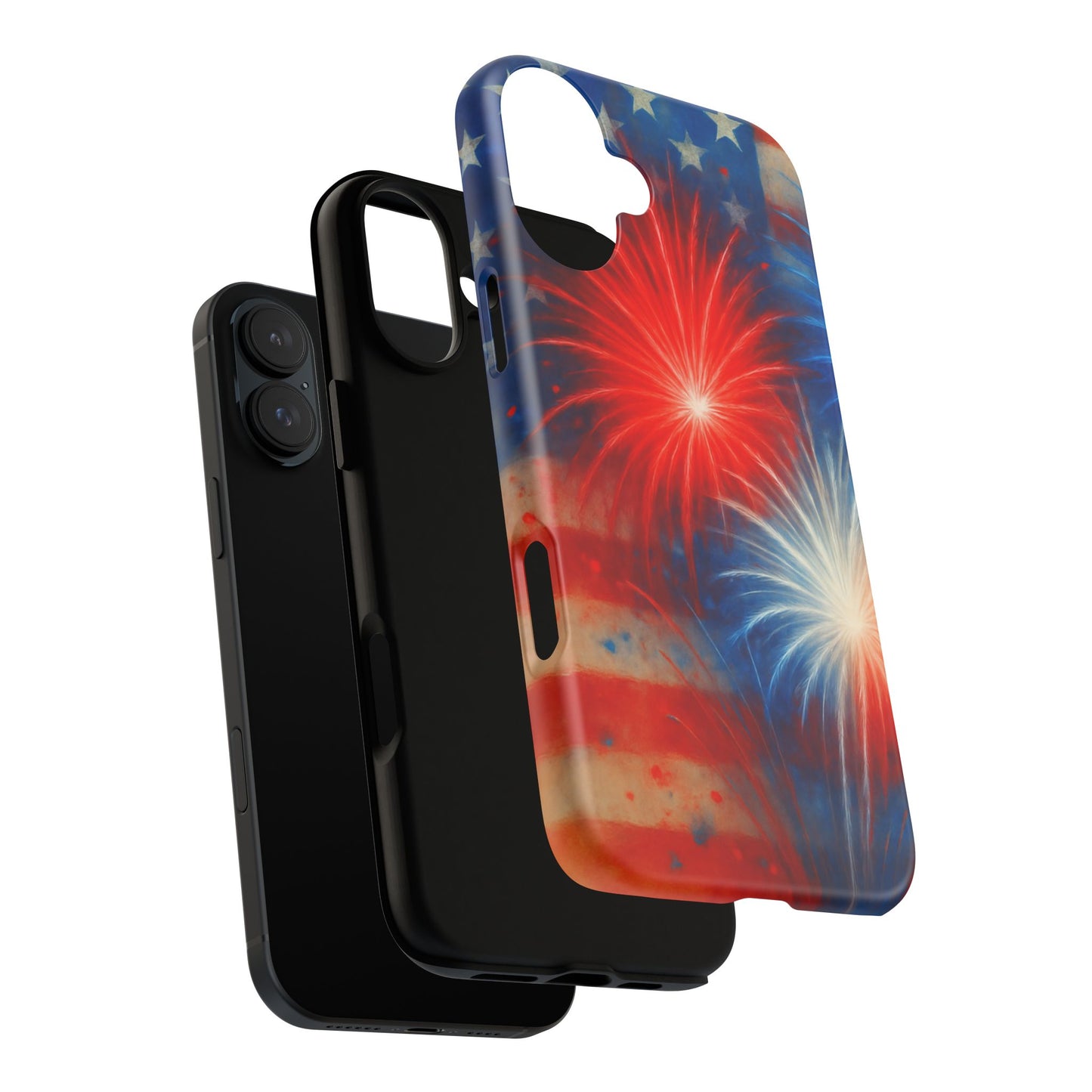 Patriotic Phone Case with Fireworks Design | Tough Cases, USA Holiday, Independence Day, Gift for Friends, Custom Cell Cover