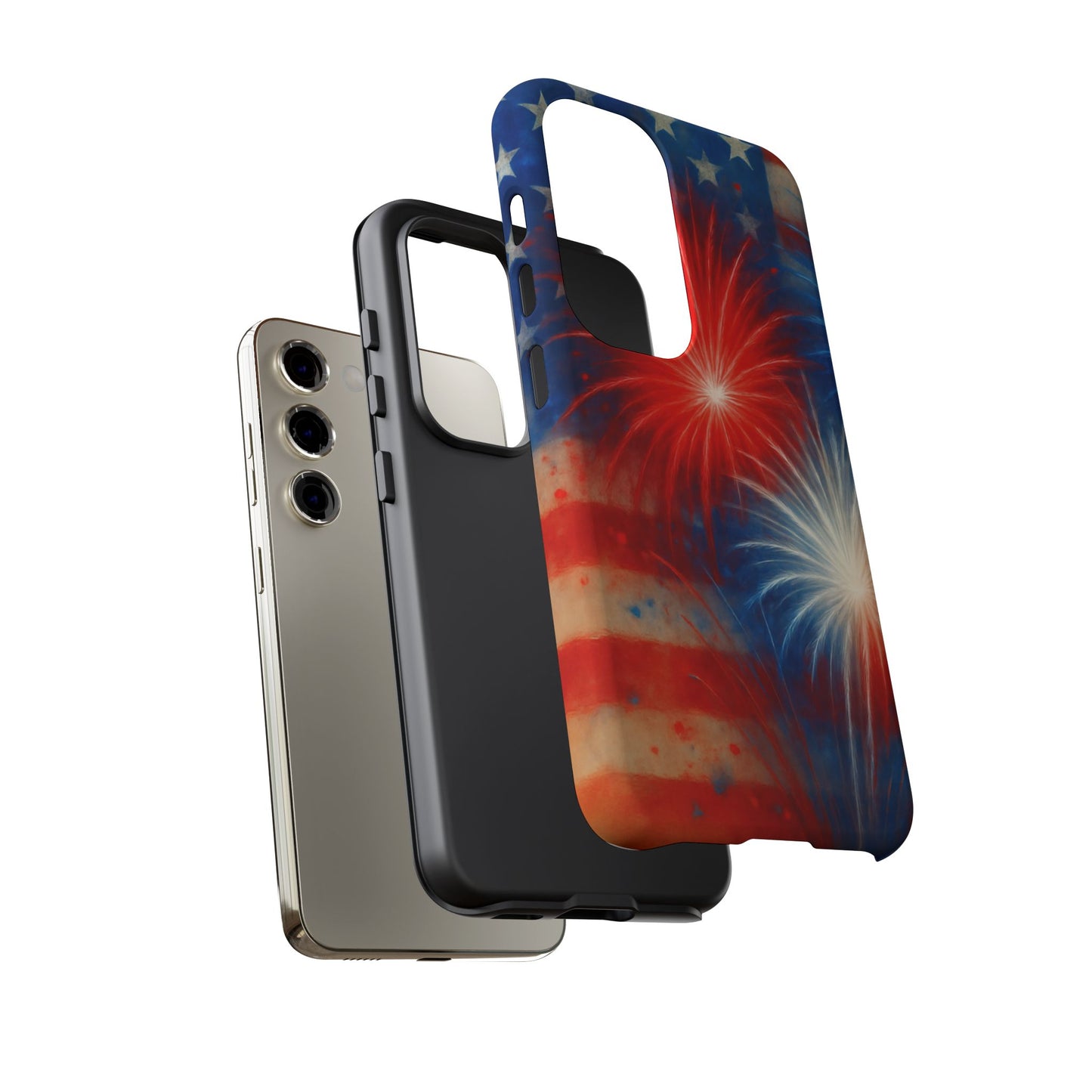 Patriotic Phone Case with Fireworks Design | Tough Cases, USA Holiday, Independence Day, Gift for Friends, Custom Cell Cover